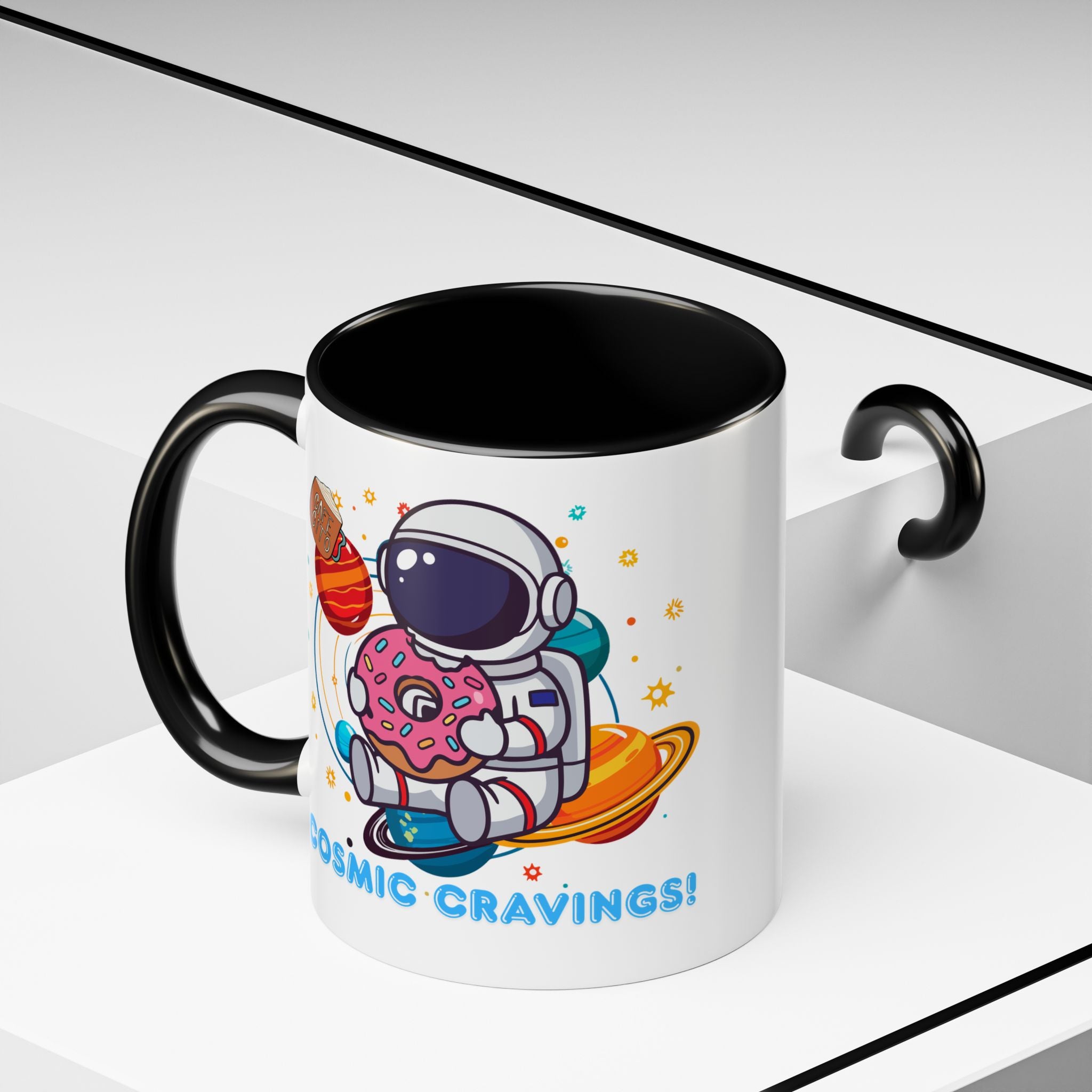 Cosmic Cravings Coffee Mug, Space-Themed Drinkware, Cute Astronaut Gift, Fun Kitchen Decor, Perfect for Space Lovers!