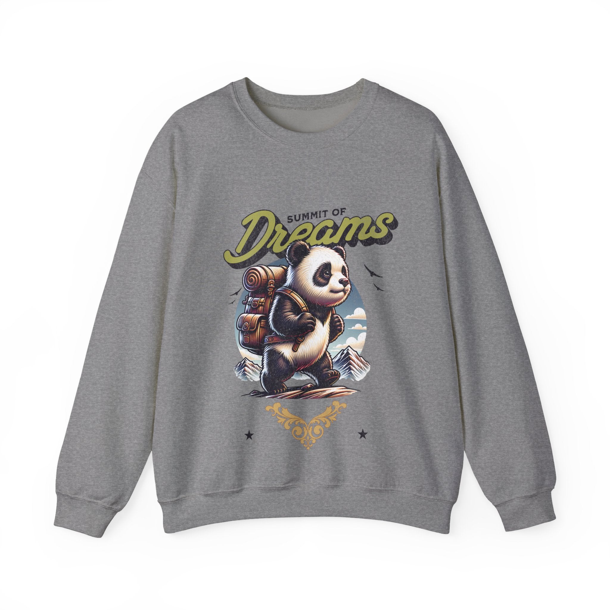 Cozy Panda Adventure Sweatshirt | Summit of Dreams Crewneck for Outdoor Enthusiasts, Gift for Nature Lovers, Unisex Sweatshirt