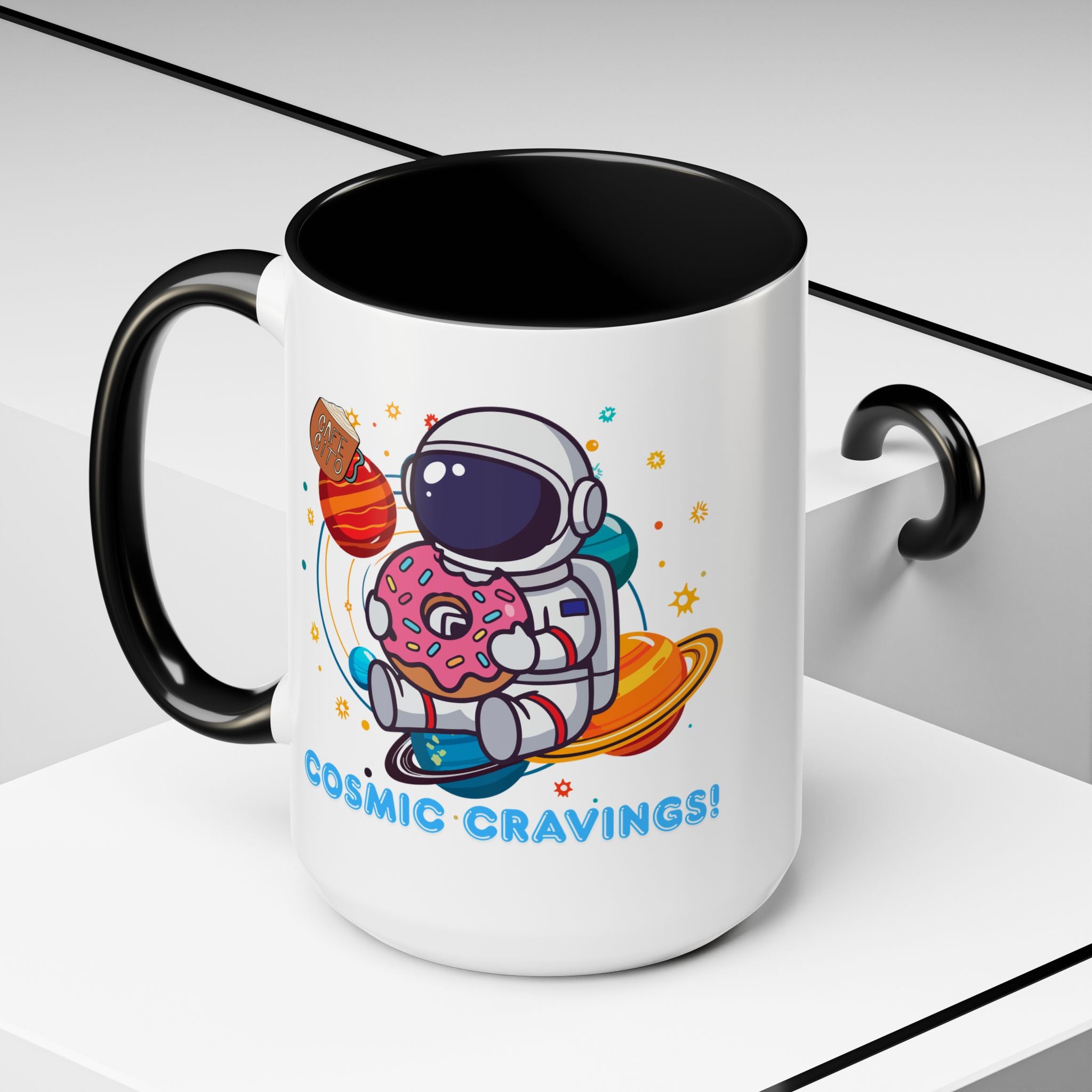 Cosmic Cravings Coffee Mug, Space-Themed Drinkware, Cute Astronaut Gift, Fun Kitchen Decor, Perfect for Space Lovers!