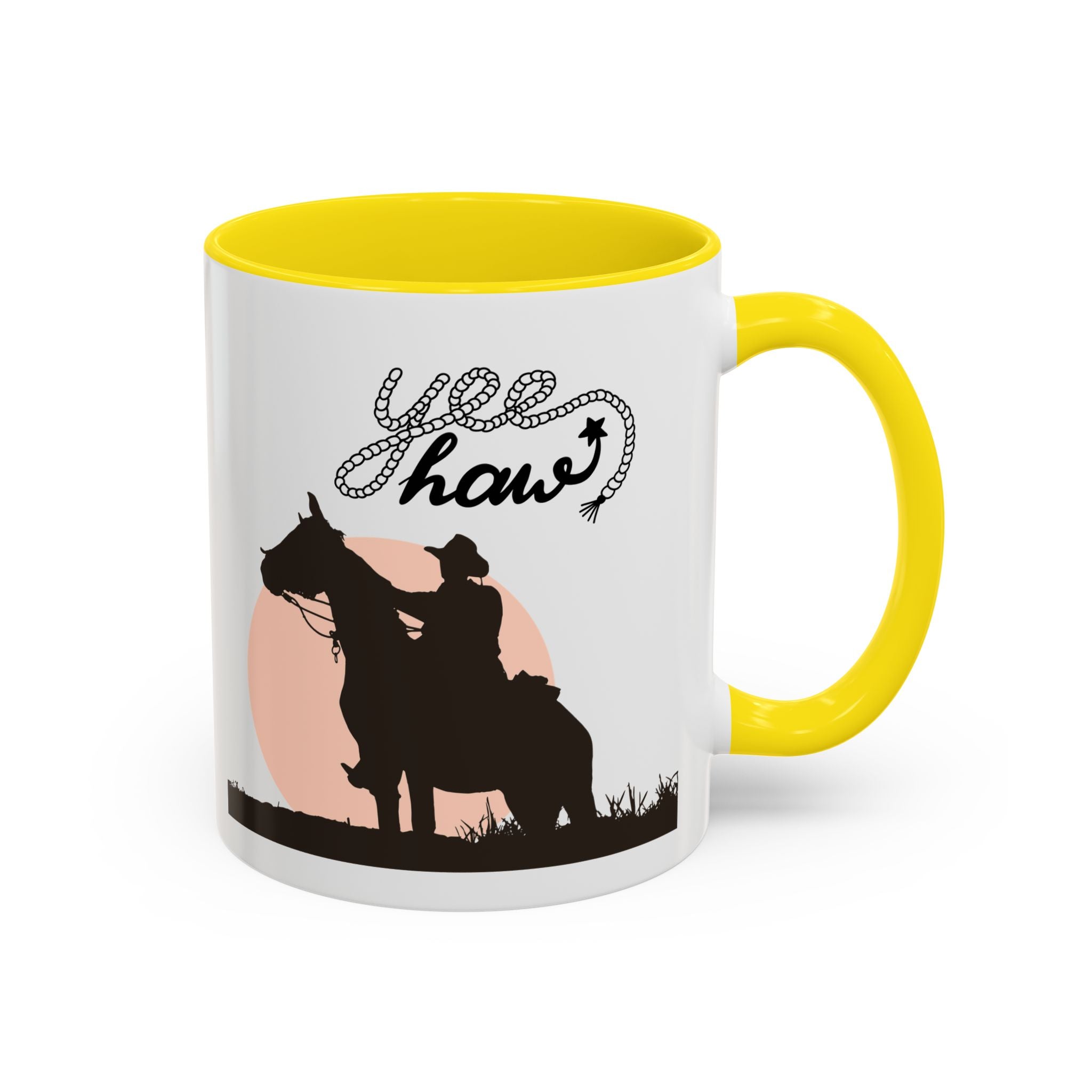 Cowboy Coffee Mug – Yee Haw, Western Decor, Gift for Horse Lovers, Rustic Tea Cup, Unique Rancher Present