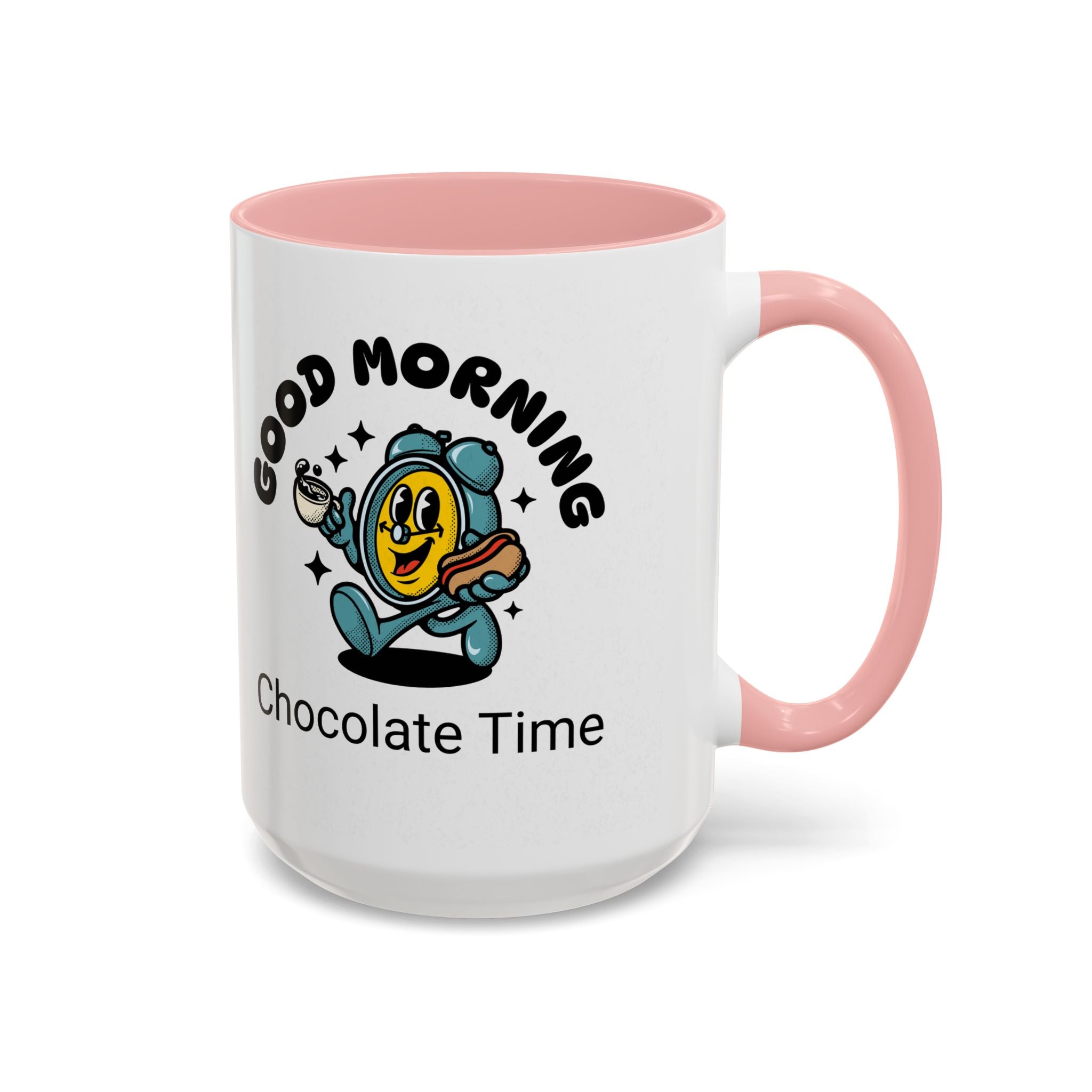 Cheerful Accent Coffee Mug, Good Morning Mug, Hot Beverage Cup, Chocolate Time Gift, Fun Kitchen Decor