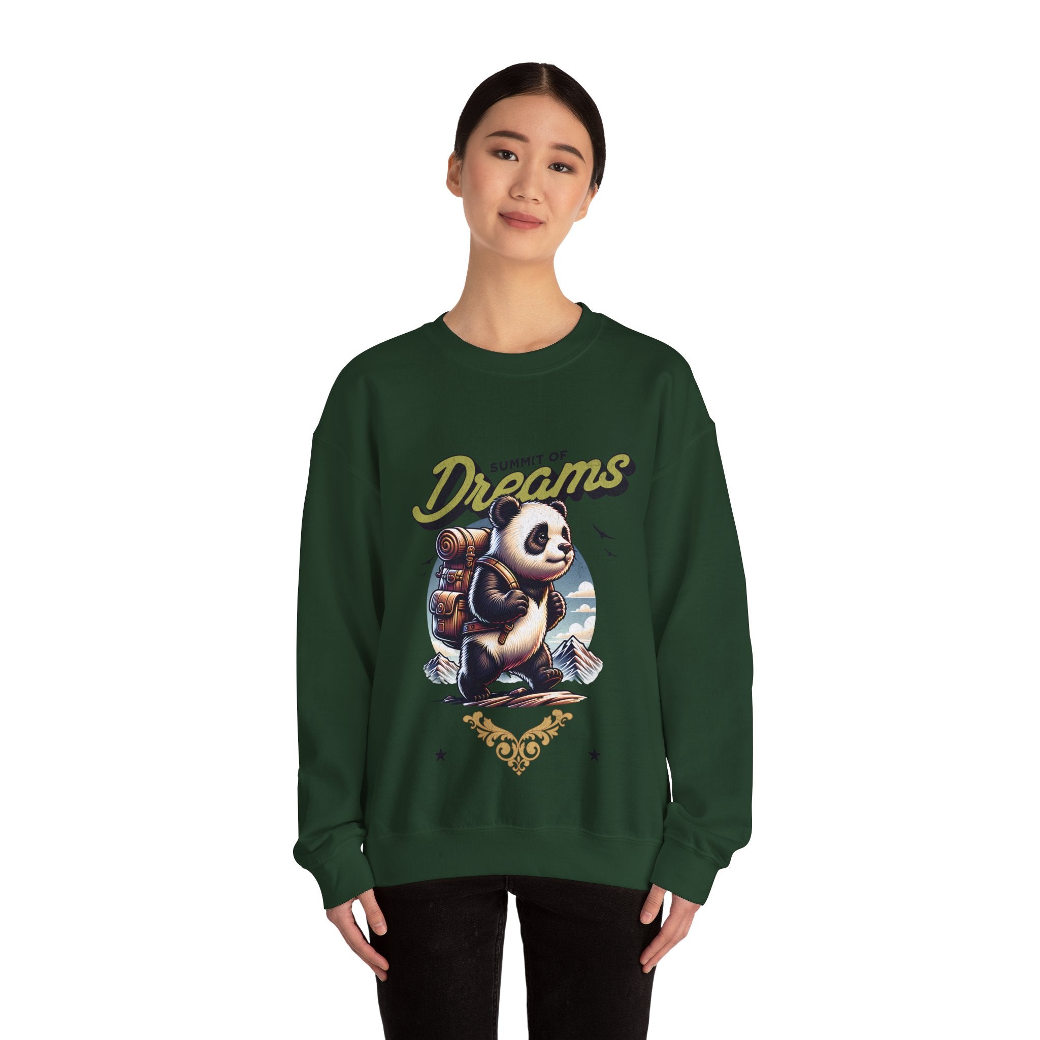 Cozy Panda Adventure Sweatshirt | Summit of Dreams Crewneck for Outdoor Enthusiasts, Gift for Nature Lovers, Unisex Sweatshirt