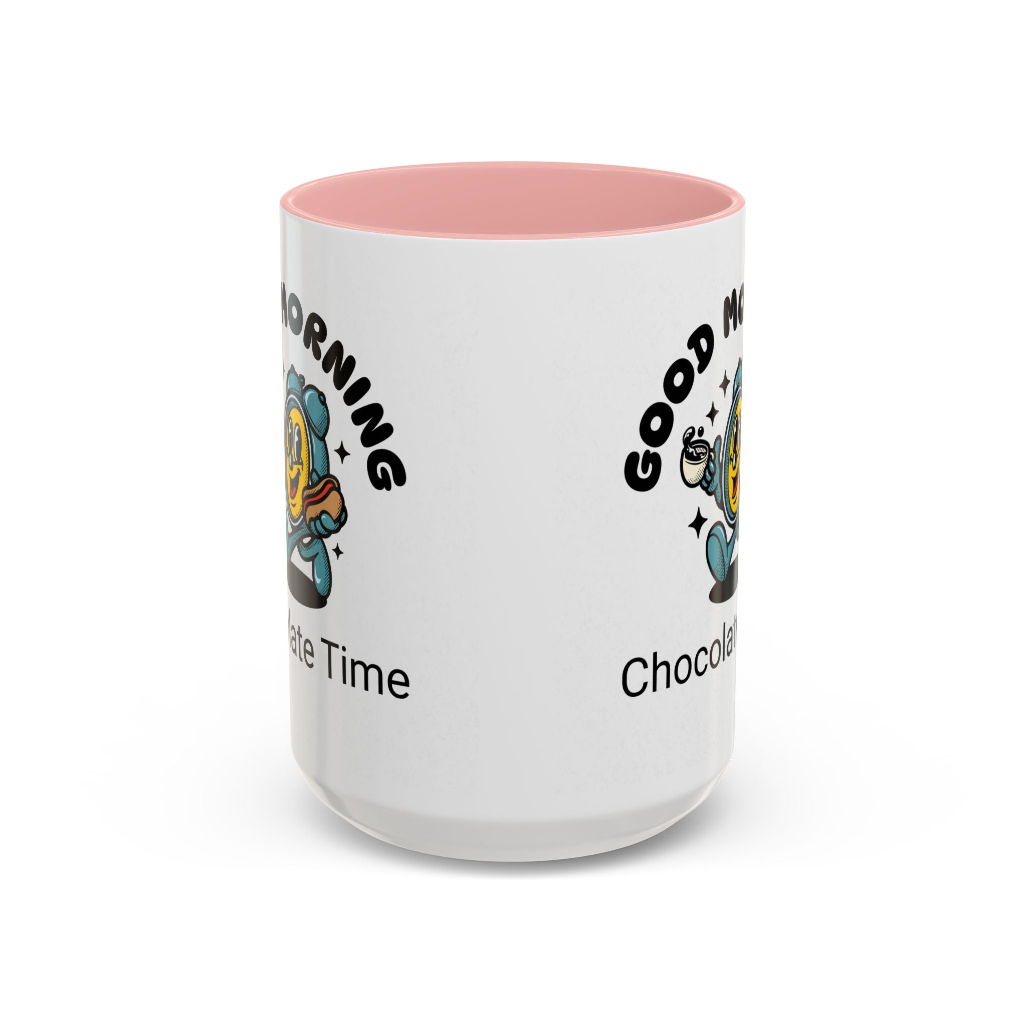 Cheerful Accent Coffee Mug, Good Morning Mug, Hot Beverage Cup, Chocolate Time Gift, Fun Kitchen Decor