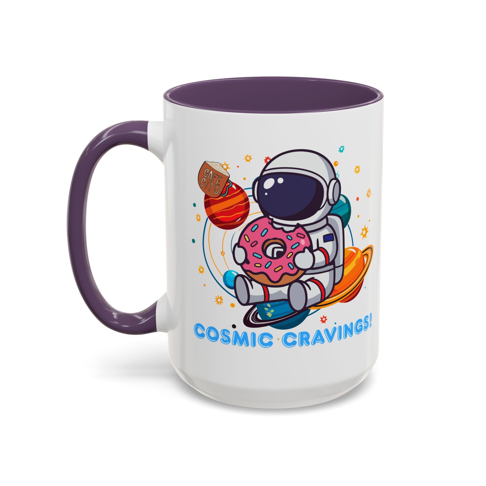 Cosmic Cravings Coffee Mug, Space-Themed Drinkware, Cute Astronaut Gift, Fun Kitchen Decor, Perfect for Space Lovers!