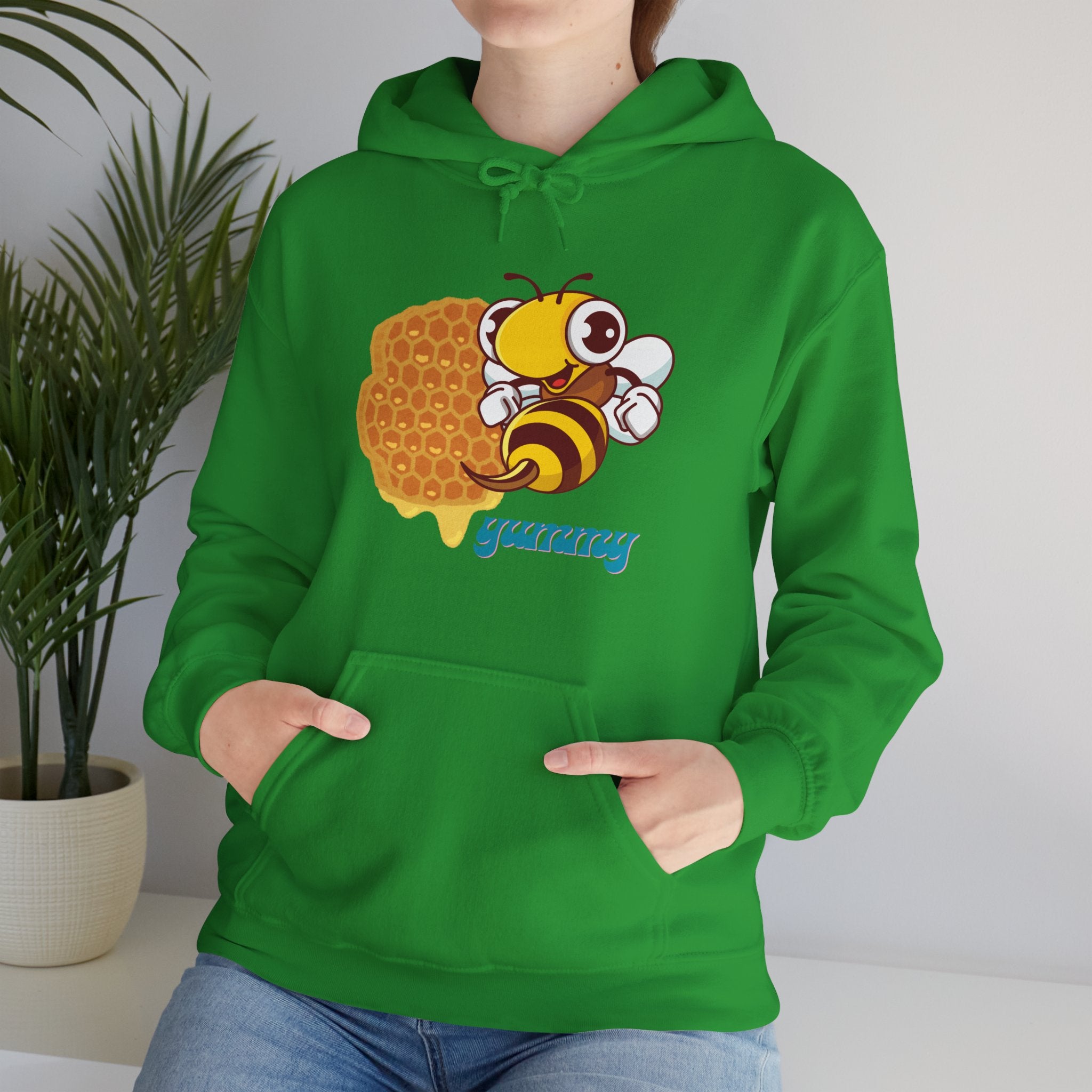 Cute Bee & Waffle Hoodie, Yummy Food Sweatshirt, Unisex Gift for Food Lovers, Cozy Casual Wear, Great for Birthdays & Celebrations