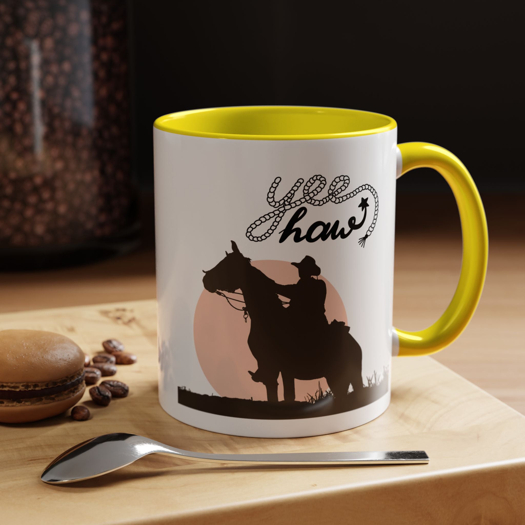 Cowboy Coffee Mug – Yee Haw, Western Decor, Gift for Horse Lovers, Rustic Tea Cup, Unique Rancher Present