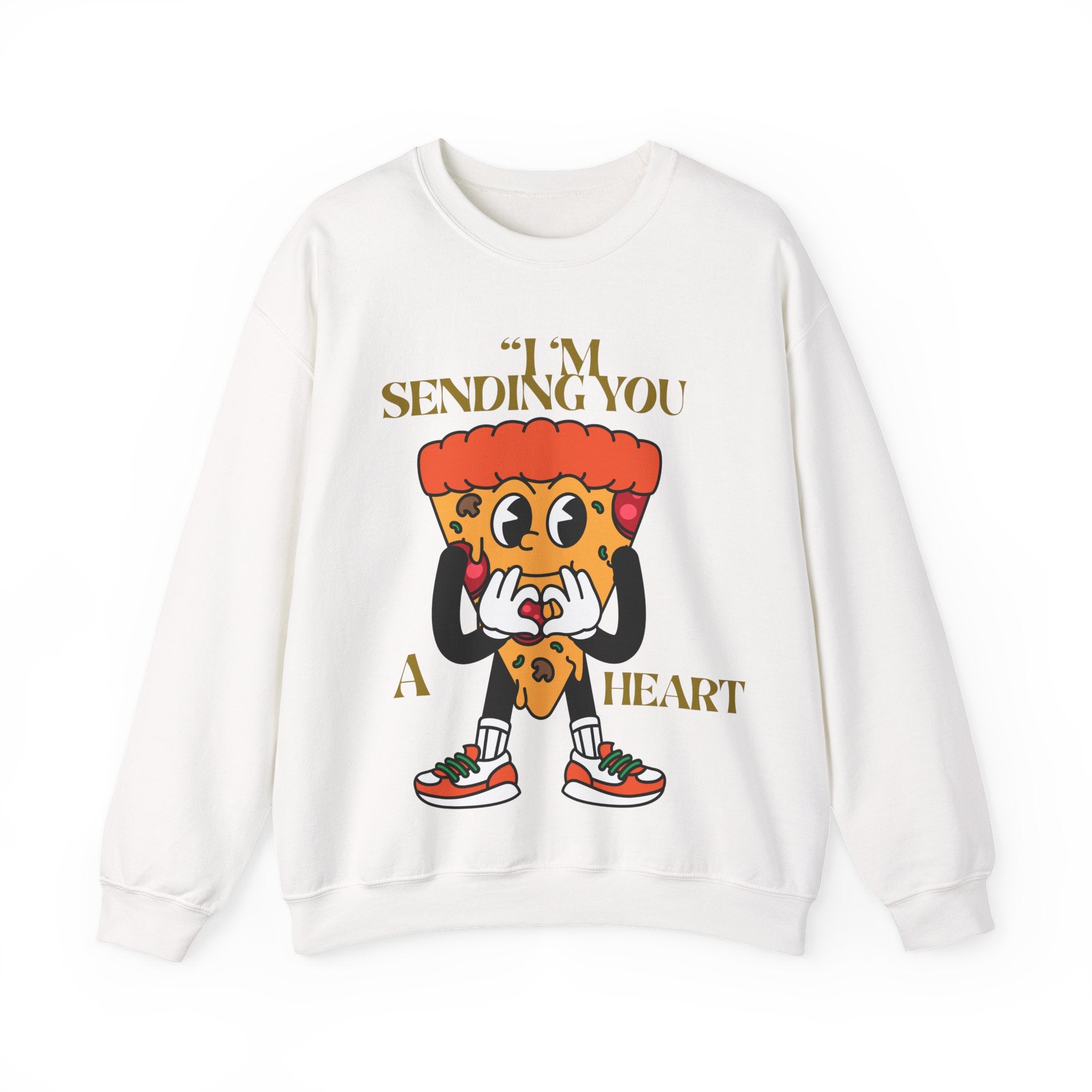 Pizza Love Crewneck Sweatshirt - Cute Gift for Foodies, Valentine's Day Apparel, Casual Comfort, Unisex Sweatshirt, Fun Pizza Design
