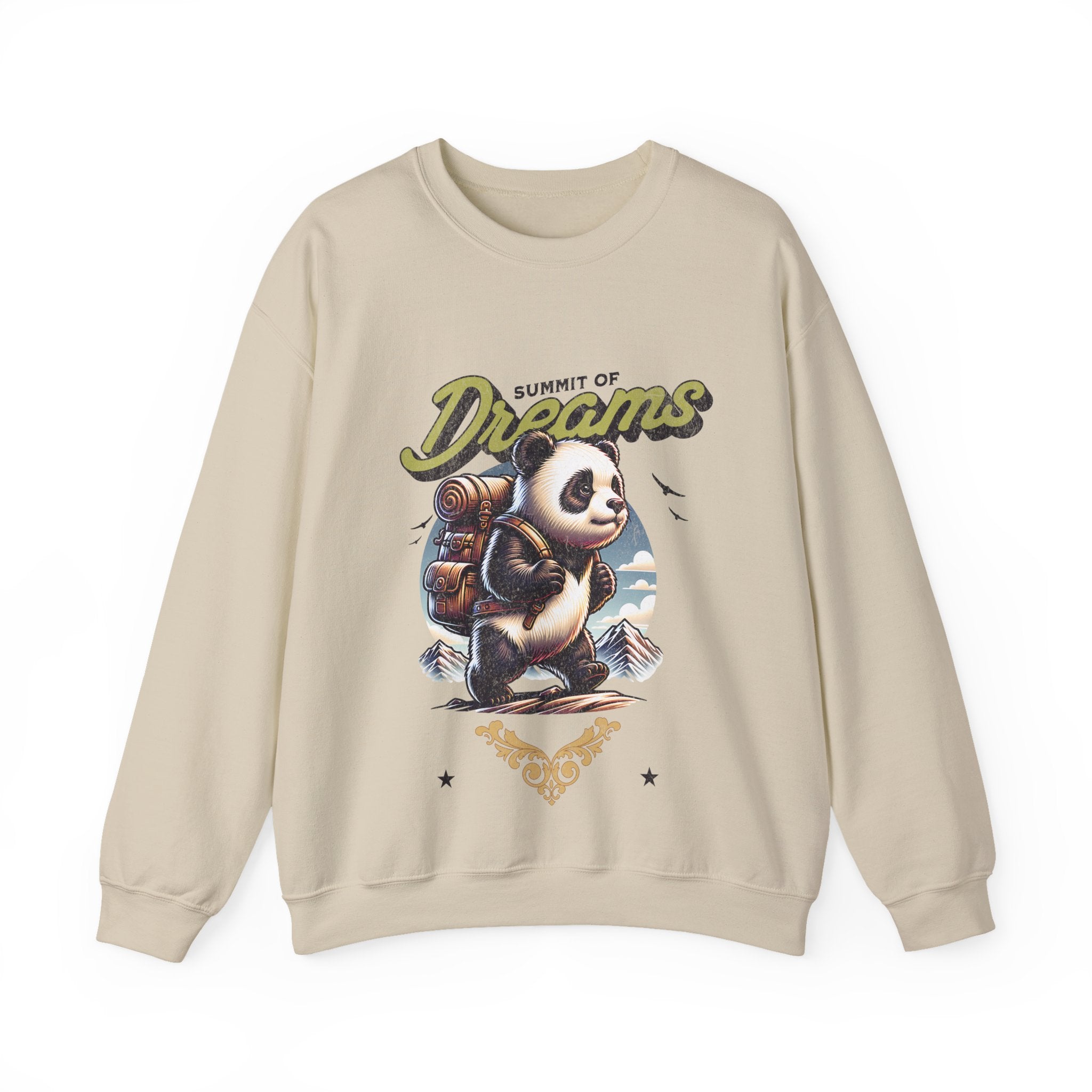 Cozy Panda Adventure Sweatshirt | Summit of Dreams Crewneck for Outdoor Enthusiasts, Gift for Nature Lovers, Unisex Sweatshirt