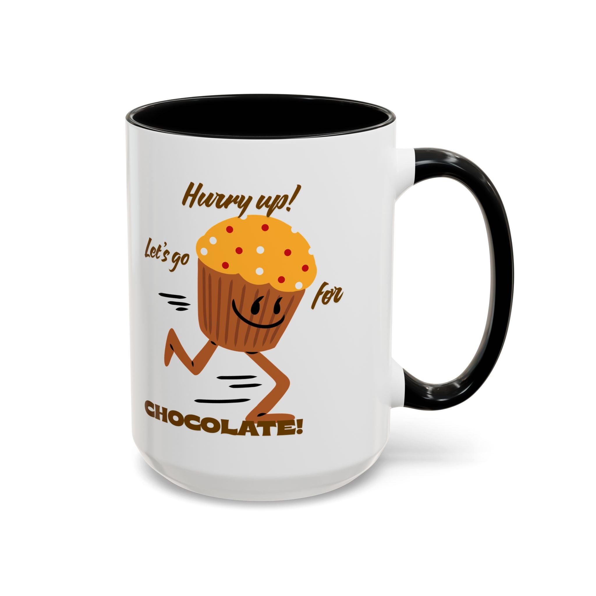 Chocolate Lover's Accent Coffee Mug - Fun Mug for Coffee, Gift for Bakers, Cute Kitchen Decor, Dessert Enthusiast