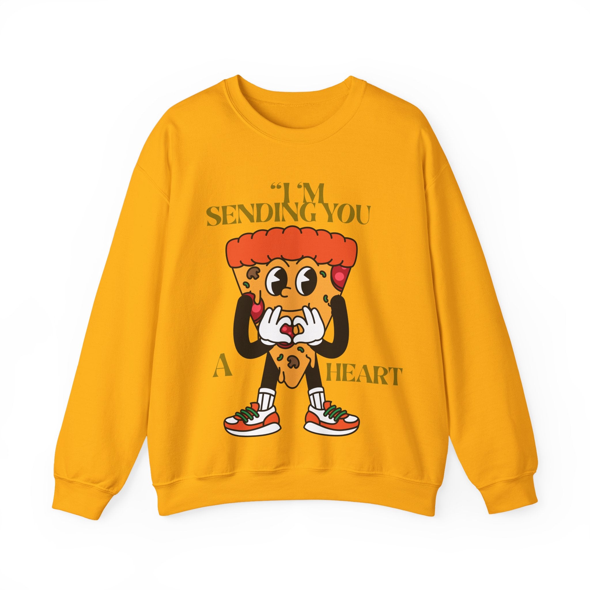 Pizza Love Crewneck Sweatshirt - Cute Gift for Foodies, Valentine's Day Apparel, Casual Comfort, Unisex Sweatshirt, Fun Pizza Design