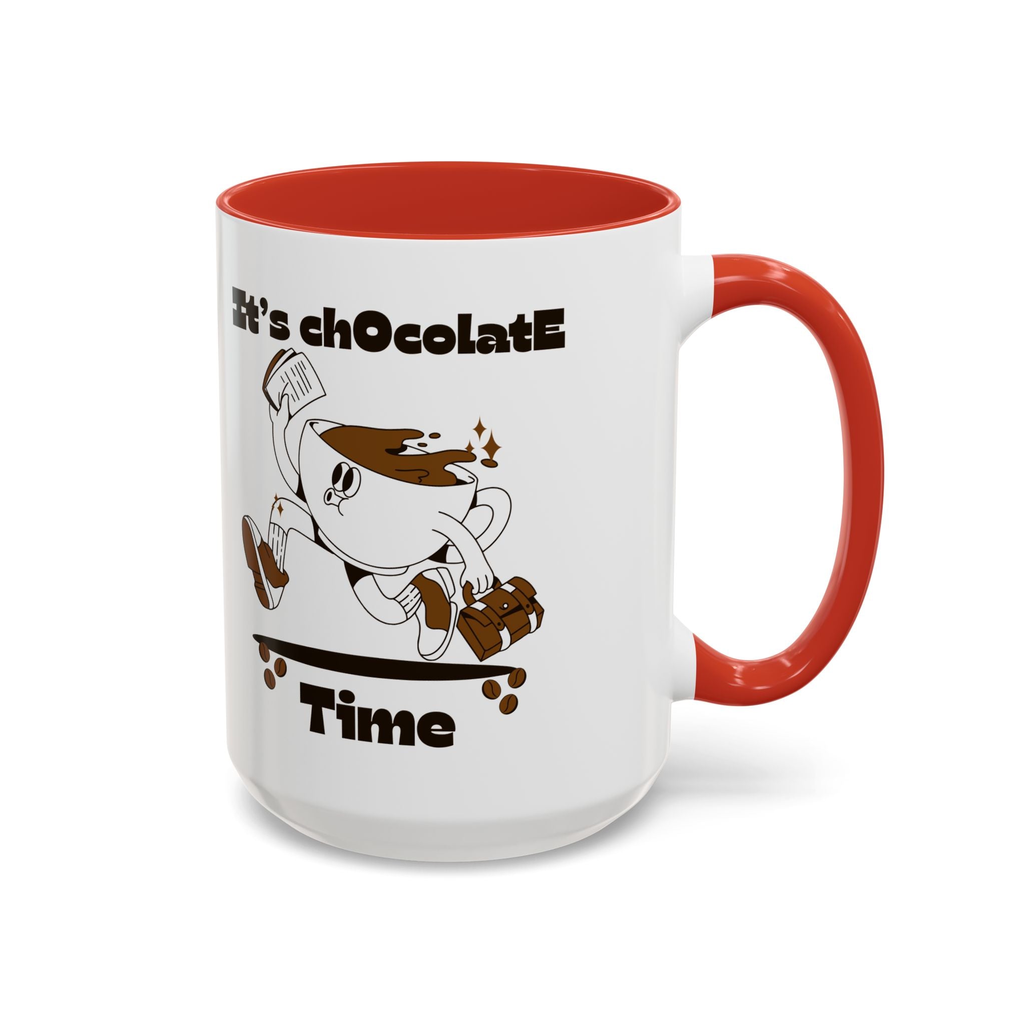 Chocolate Time Coffee Mug, Skateboard Mug, Gift for Coffee Lovers, Fun Mug for Hot Cocoa, Unique Mug for Birthdays, Cute Kitchen Decor