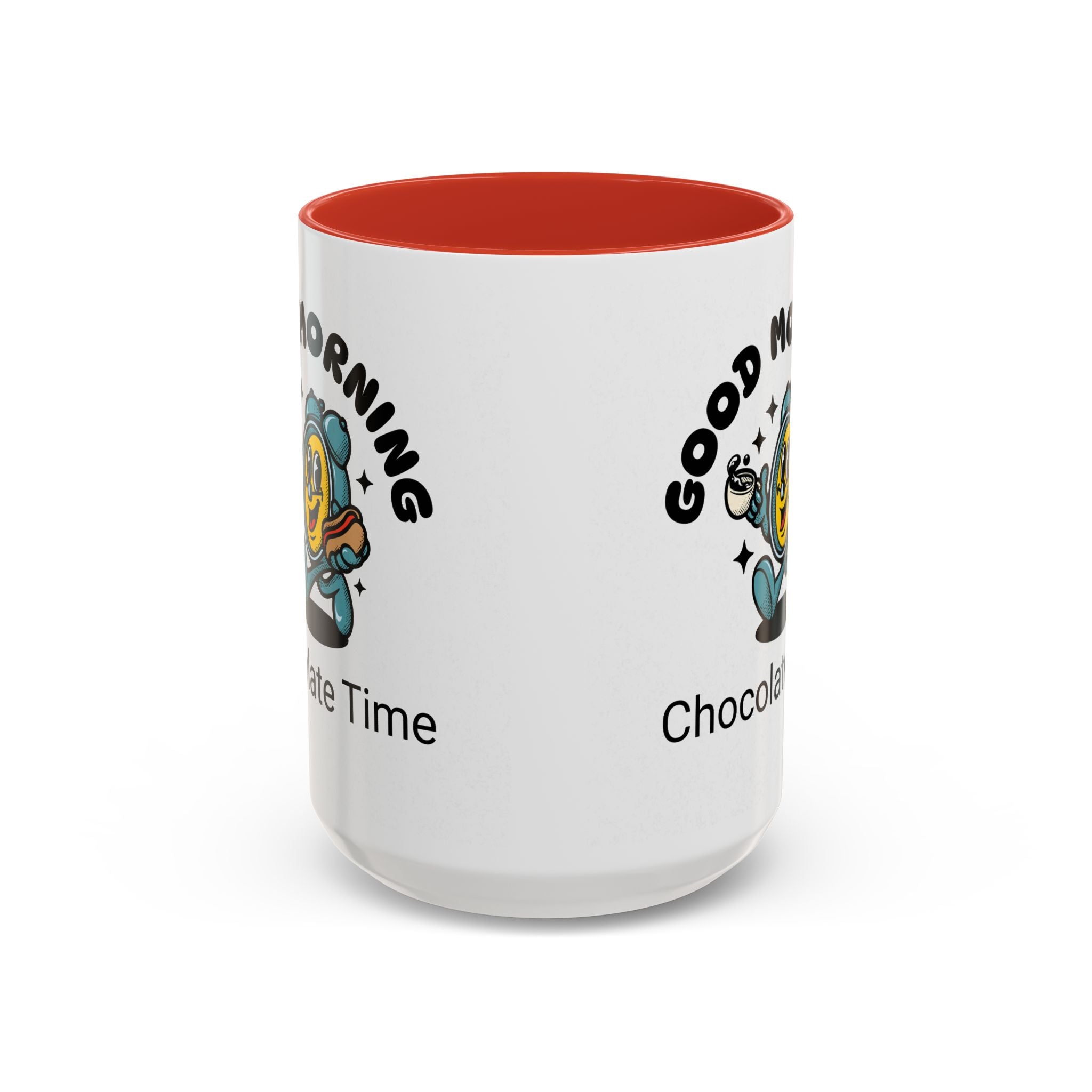 Cheerful Accent Coffee Mug, Good Morning Mug, Hot Beverage Cup, Chocolate Time Gift, Fun Kitchen Decor