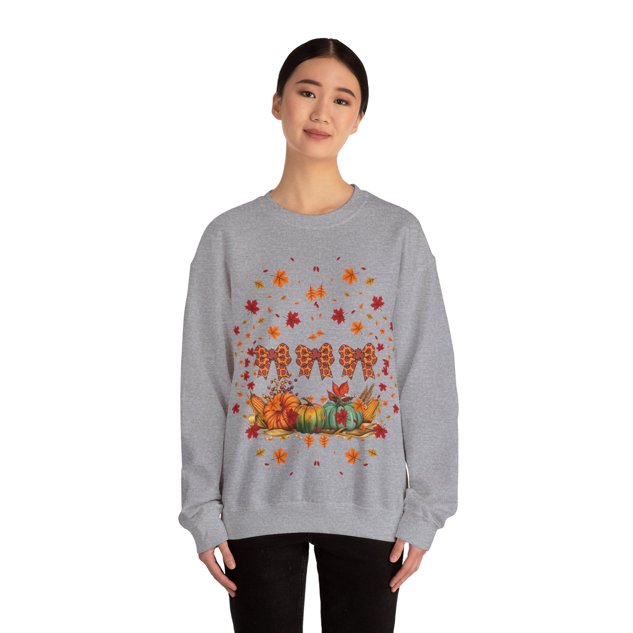 Cozy Fall Crewneck Sweatshirt, Autumn Fashion, Thanksgiving Gift, Seasonal Wear, Gingerbread Design Sweater, Unisex Pullover