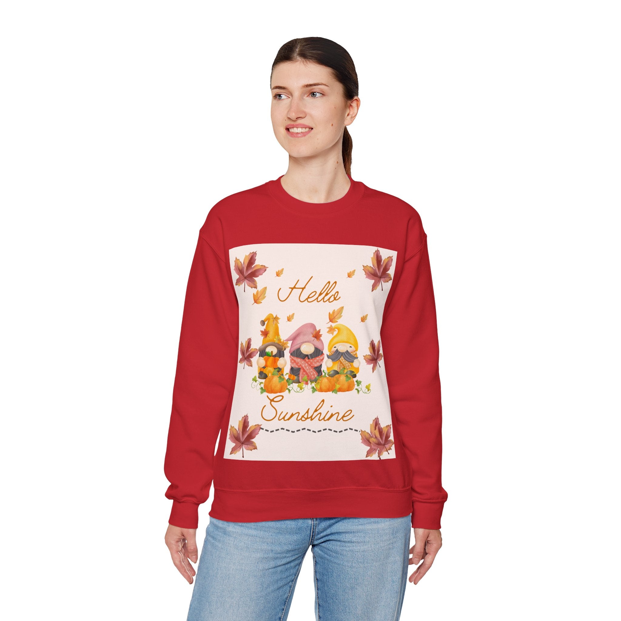 Hello Sunshine Fall Crewneck Sweatshirt, Cozy Autumn Apparel, Unisex Sweatshirt, Perfect for Thanksgiving, Gift for Nature Lovers