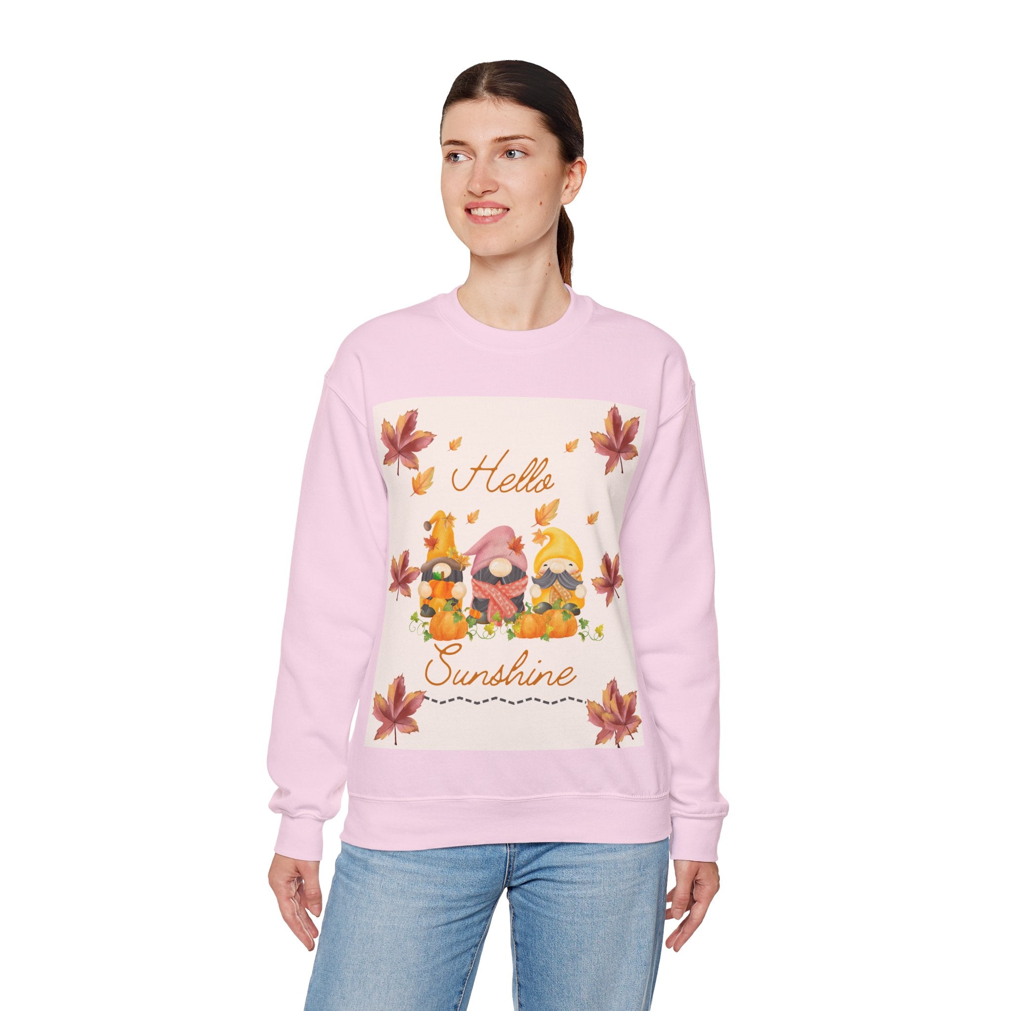 Hello Sunshine Fall Crewneck Sweatshirt, Cozy Autumn Apparel, Unisex Sweatshirt, Perfect for Thanksgiving, Gift for Nature Lovers