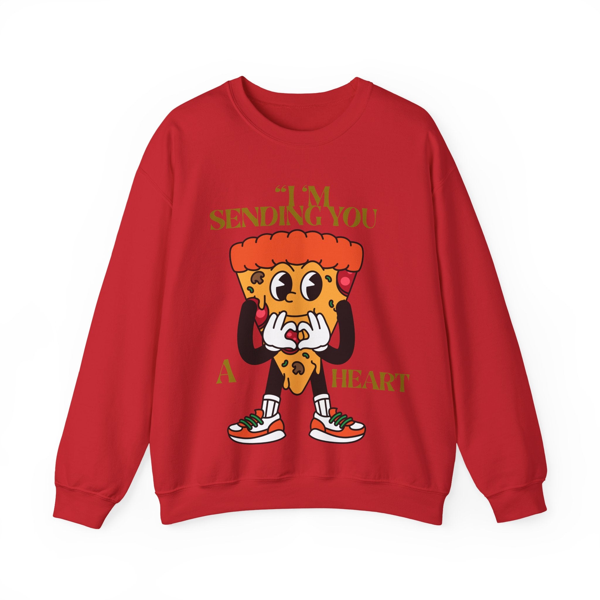 Pizza Love Crewneck Sweatshirt - Cute Gift for Foodies, Valentine's Day Apparel, Casual Comfort, Unisex Sweatshirt, Fun Pizza Design