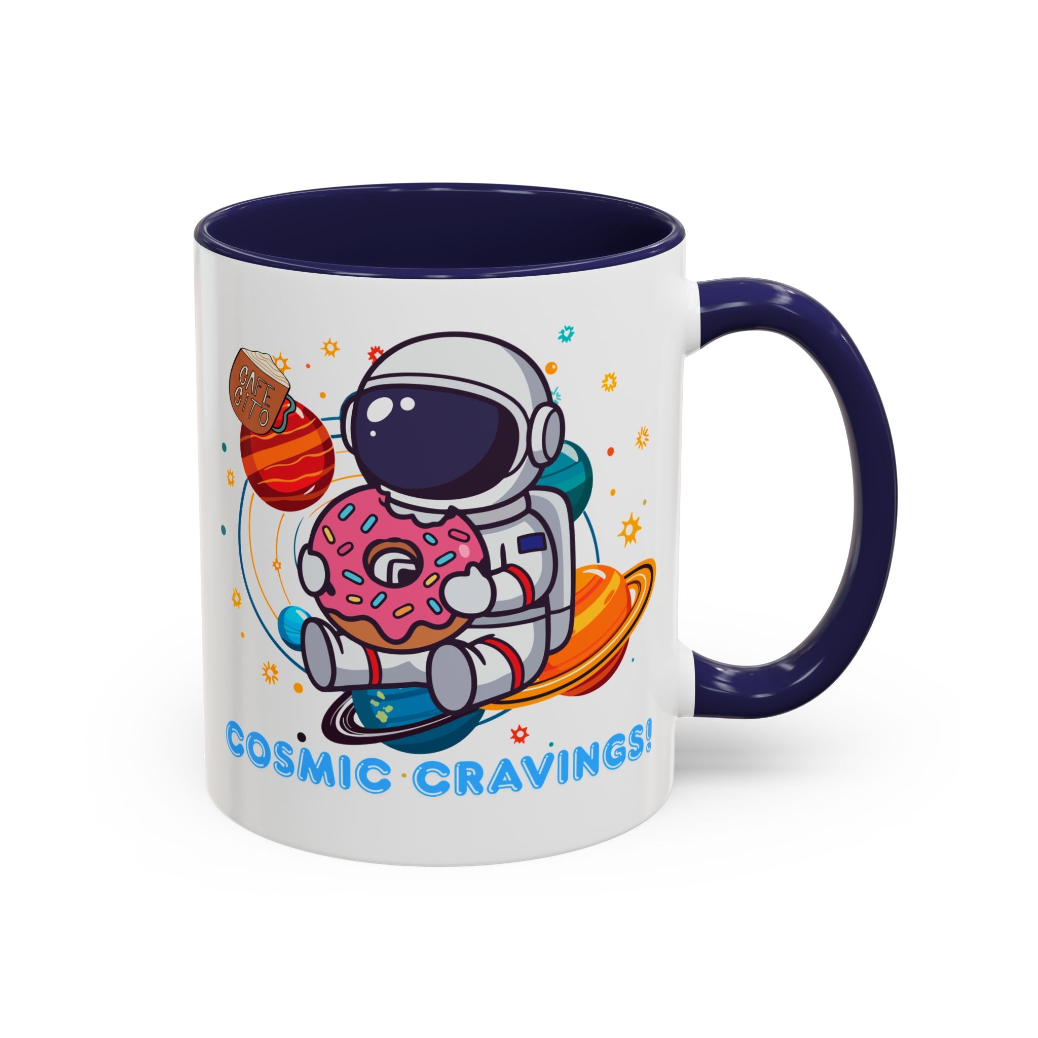 Cosmic Cravings Coffee Mug, Space-Themed Drinkware, Cute Astronaut Gift, Fun Kitchen Decor, Perfect for Space Lovers!