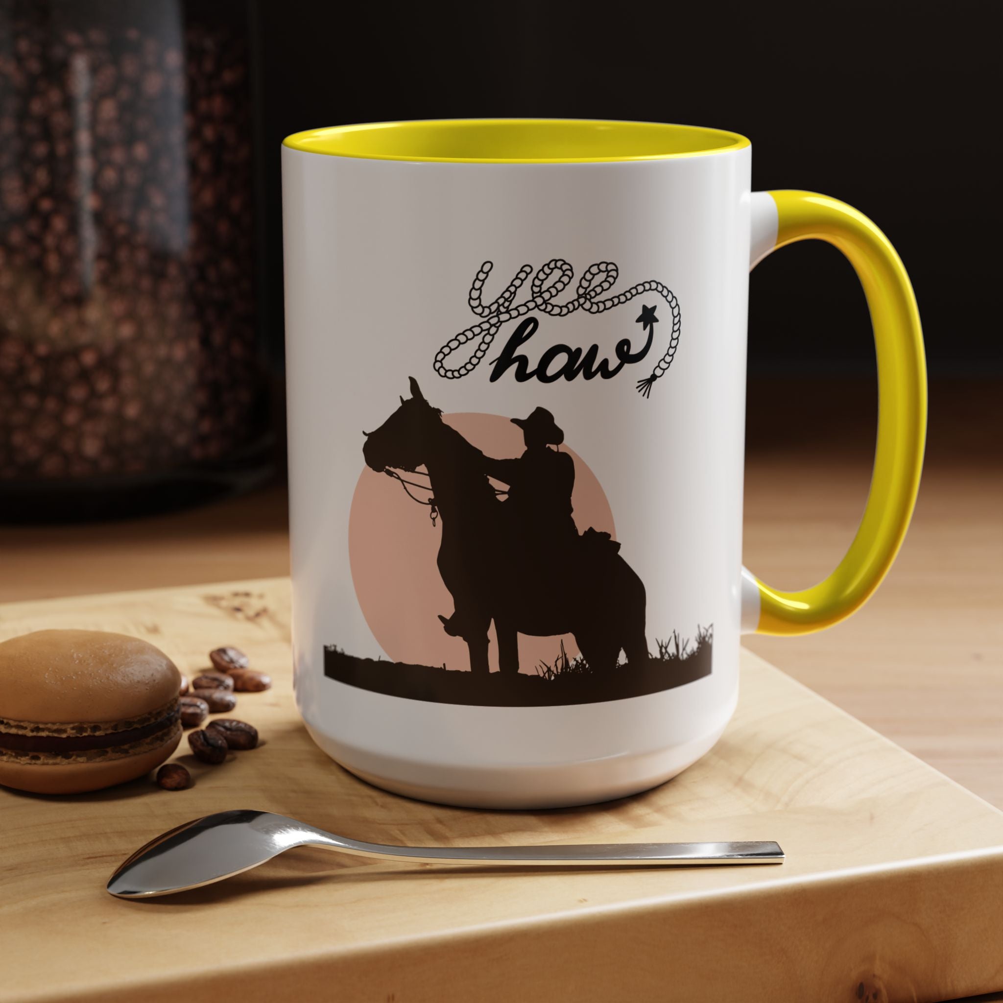 Cowboy Coffee Mug – Yee Haw, Western Decor, Gift for Horse Lovers, Rustic Tea Cup, Unique Rancher Present