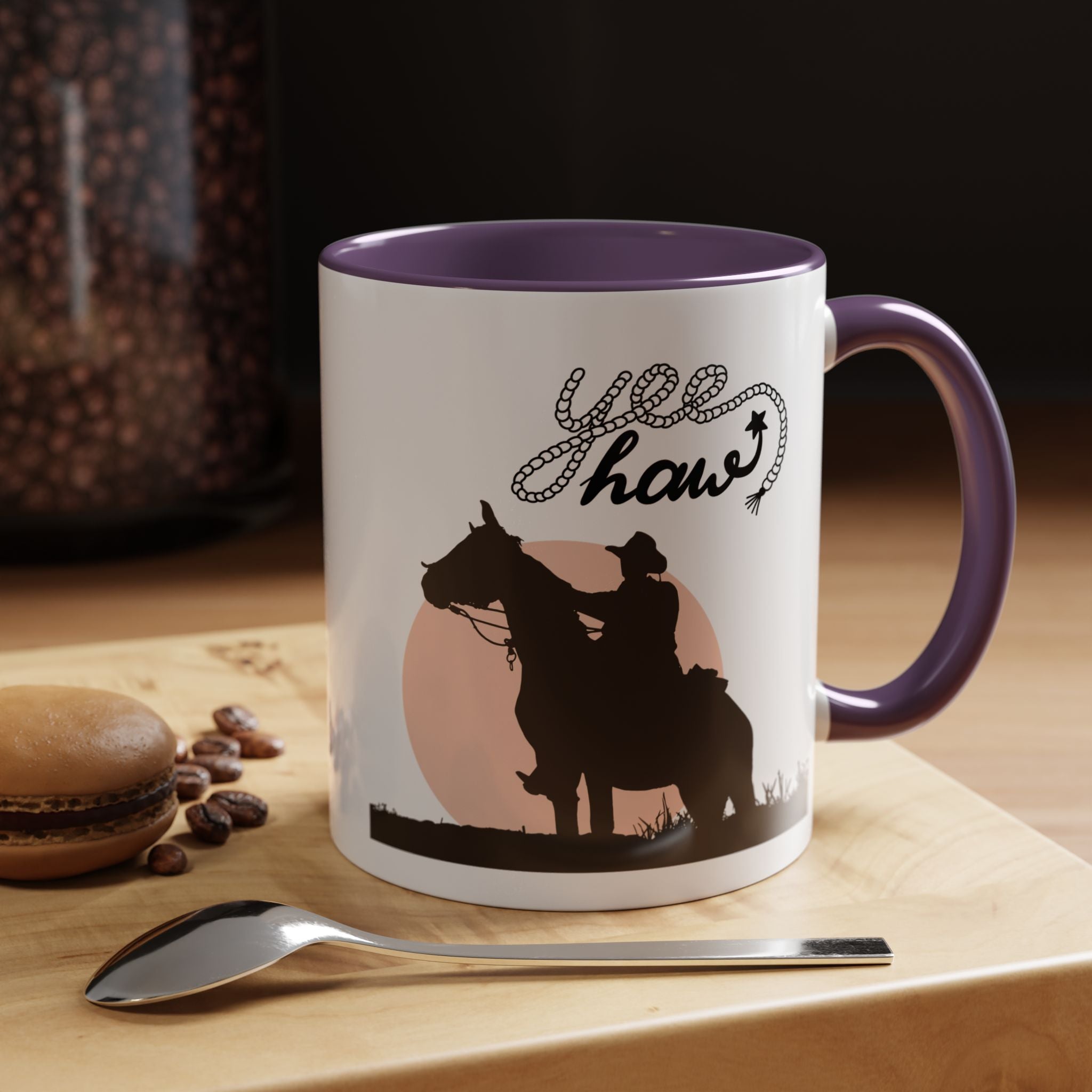 Cowboy Coffee Mug – Yee Haw, Western Decor, Gift for Horse Lovers, Rustic Tea Cup, Unique Rancher Present
