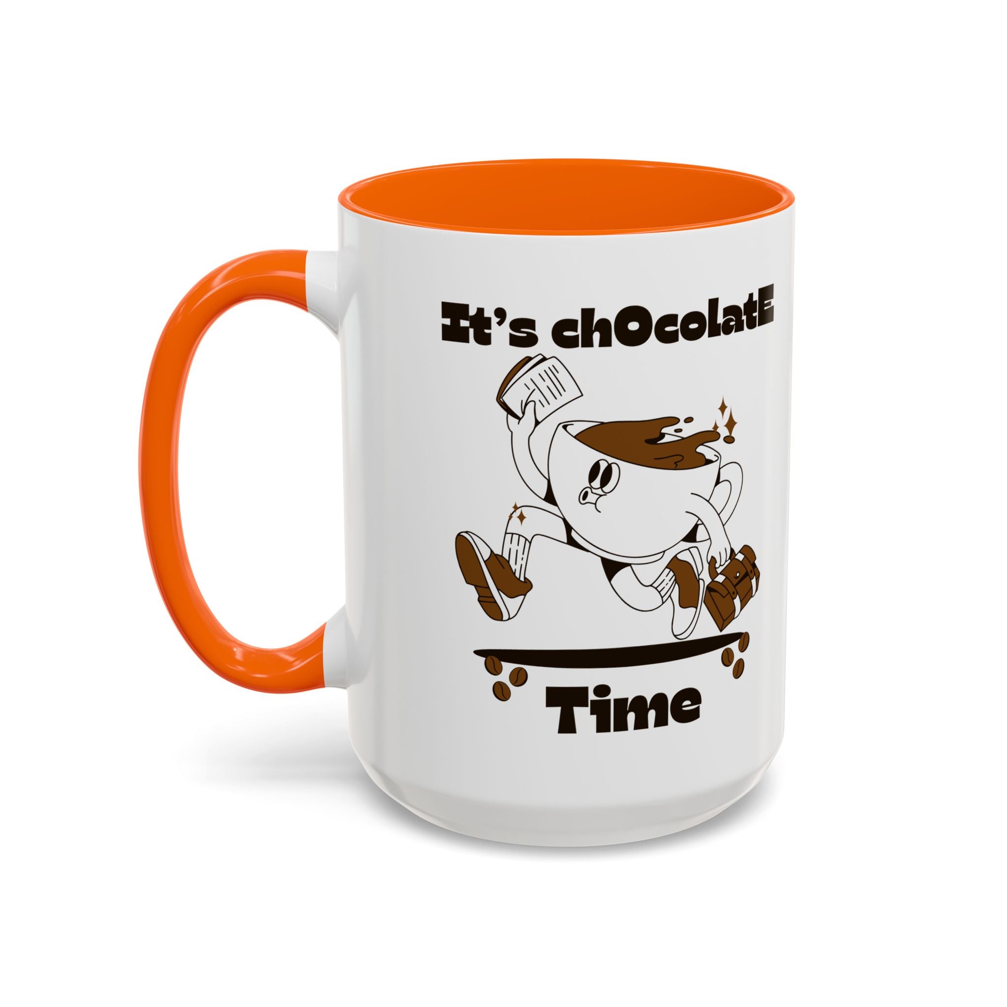 Chocolate Time Coffee Mug, Skateboard Mug, Gift for Coffee Lovers, Fun Mug for Hot Cocoa, Unique Mug for Birthdays, Cute Kitchen Decor