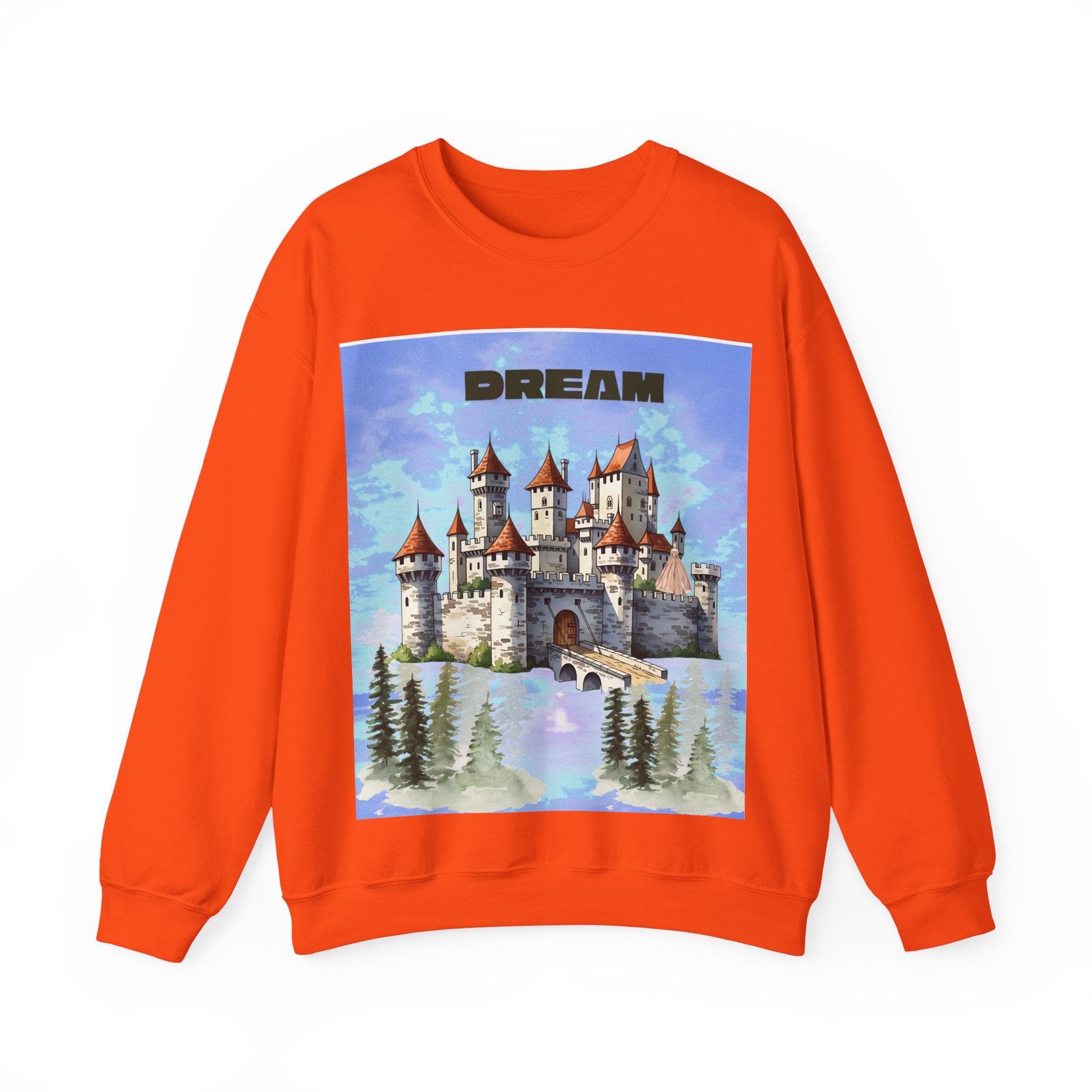 Dreamy Castle Crewneck Sweatshirt, Cozy Graphic Sweatshirt, Unisex Pullover, Pastel Art Apparel, Fantasy Sweatshirt