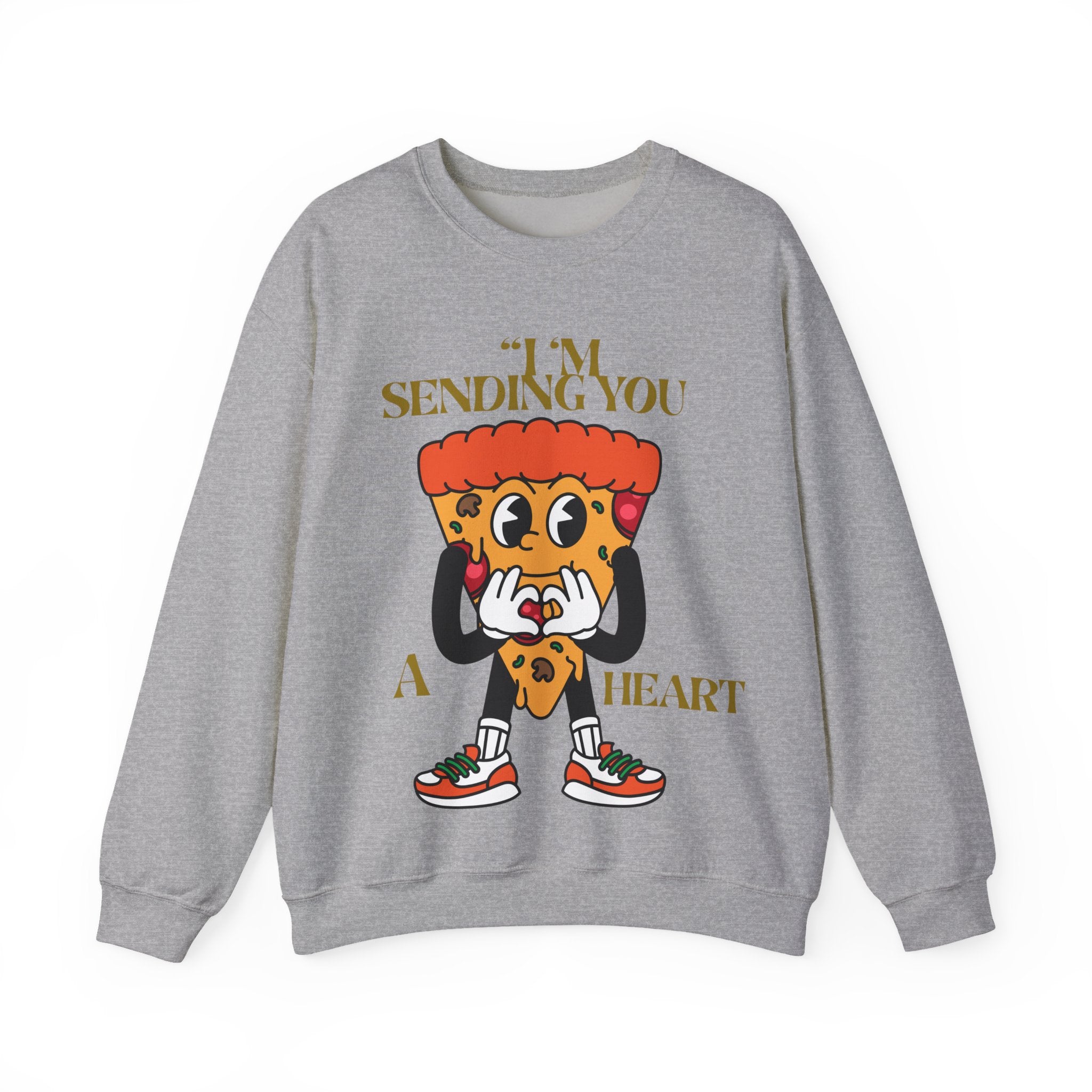 Pizza Love Crewneck Sweatshirt - Cute Gift for Foodies, Valentine's Day Apparel, Casual Comfort, Unisex Sweatshirt, Fun Pizza Design