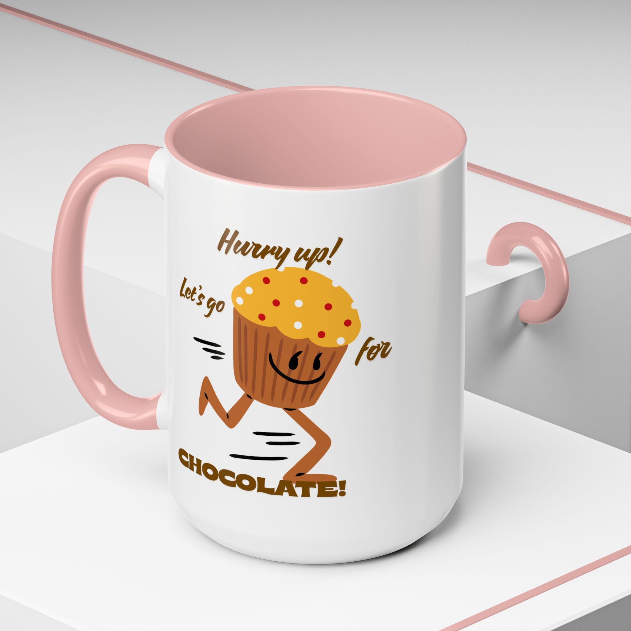 Chocolate Lover's Accent Coffee Mug - Fun Mug for Coffee, Gift for Bakers, Cute Kitchen Decor, Dessert Enthusiast