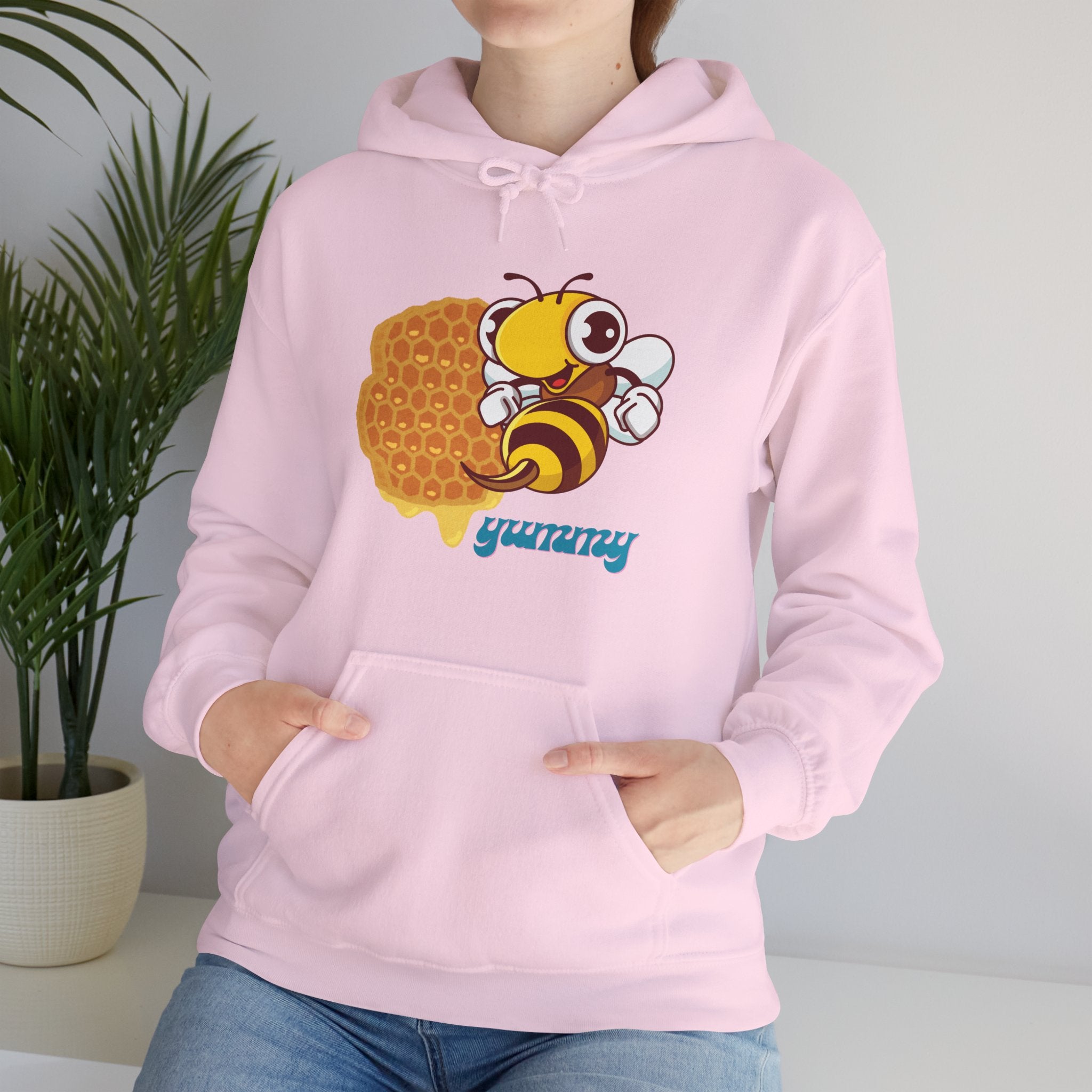 Cute Bee & Waffle Hoodie, Yummy Food Sweatshirt, Unisex Gift for Food Lovers, Cozy Casual Wear, Great for Birthdays & Celebrations