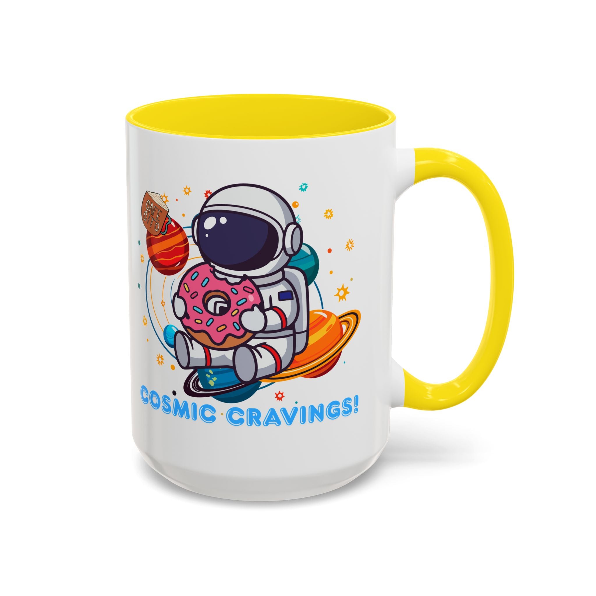 Cosmic Cravings Coffee Mug, Space-Themed Drinkware, Cute Astronaut Gift, Fun Kitchen Decor, Perfect for Space Lovers!