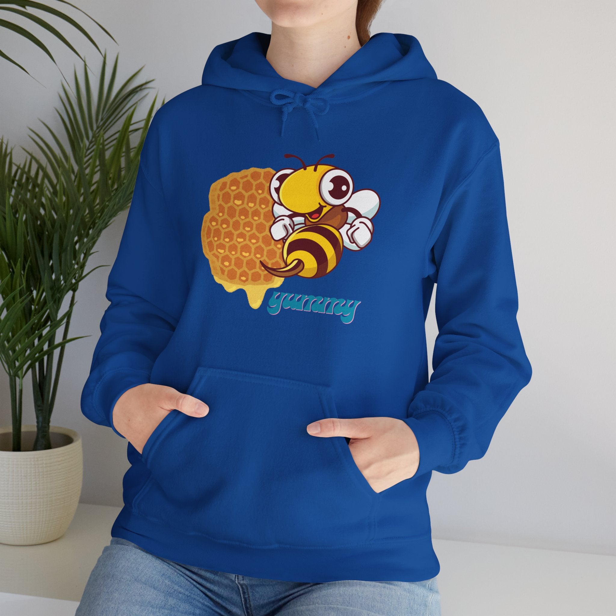 Cute Bee & Waffle Hoodie, Yummy Food Sweatshirt, Unisex Gift for Food Lovers, Cozy Casual Wear, Great for Birthdays & Celebrations
