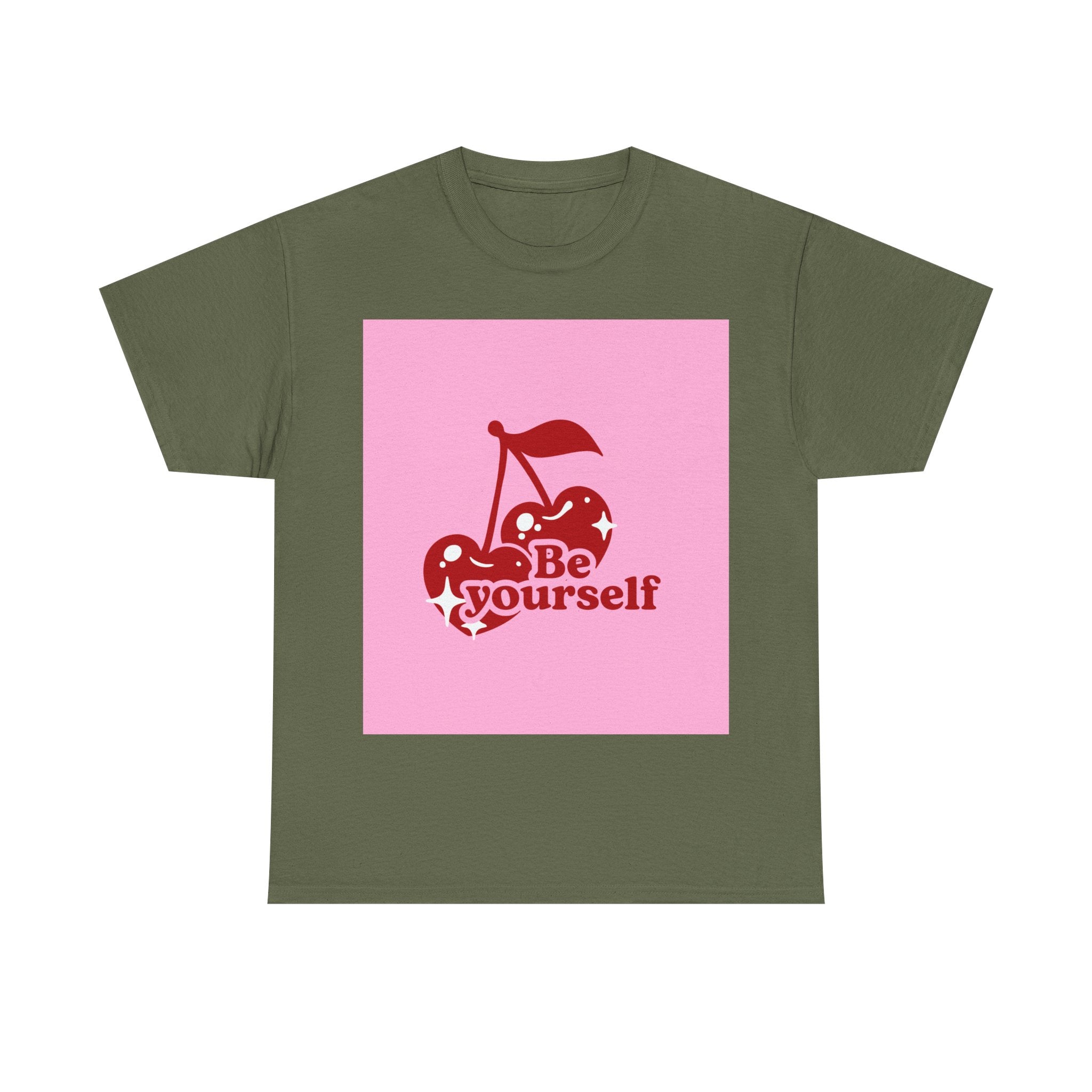 Be Yourself Cherry Graphic Tee, Unisex Cotton T-Shirt, Casual Wear, Gift for Friends, Positive Vibes, Ideal for Summer