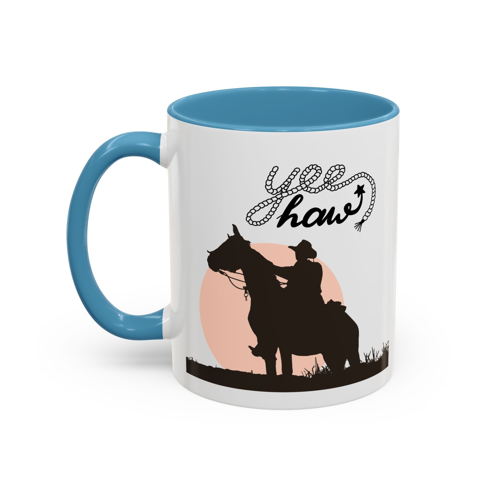 Cowboy Coffee Mug – Yee Haw, Western Decor, Gift for Horse Lovers, Rustic Tea Cup, Unique Rancher Present