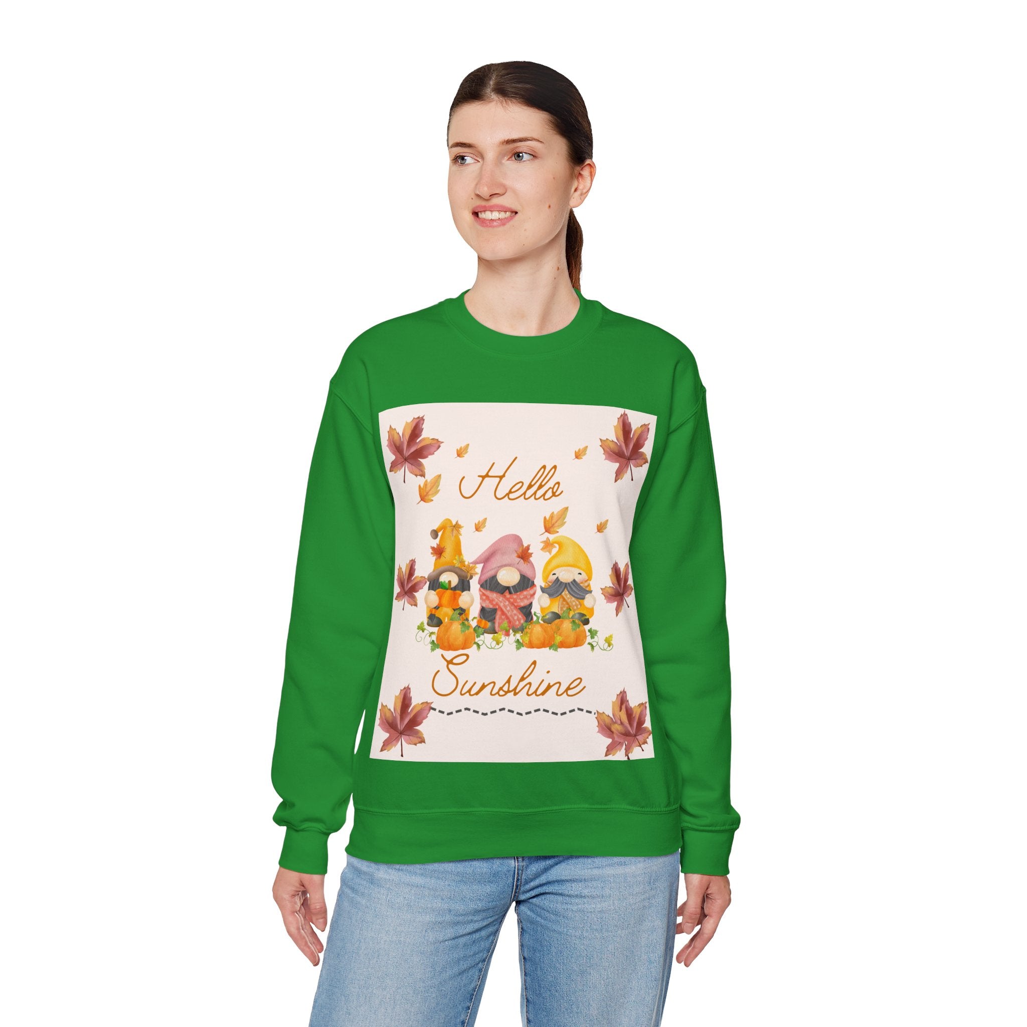 Hello Sunshine Fall Crewneck Sweatshirt, Cozy Autumn Apparel, Unisex Sweatshirt, Perfect for Thanksgiving, Gift for Nature Lovers