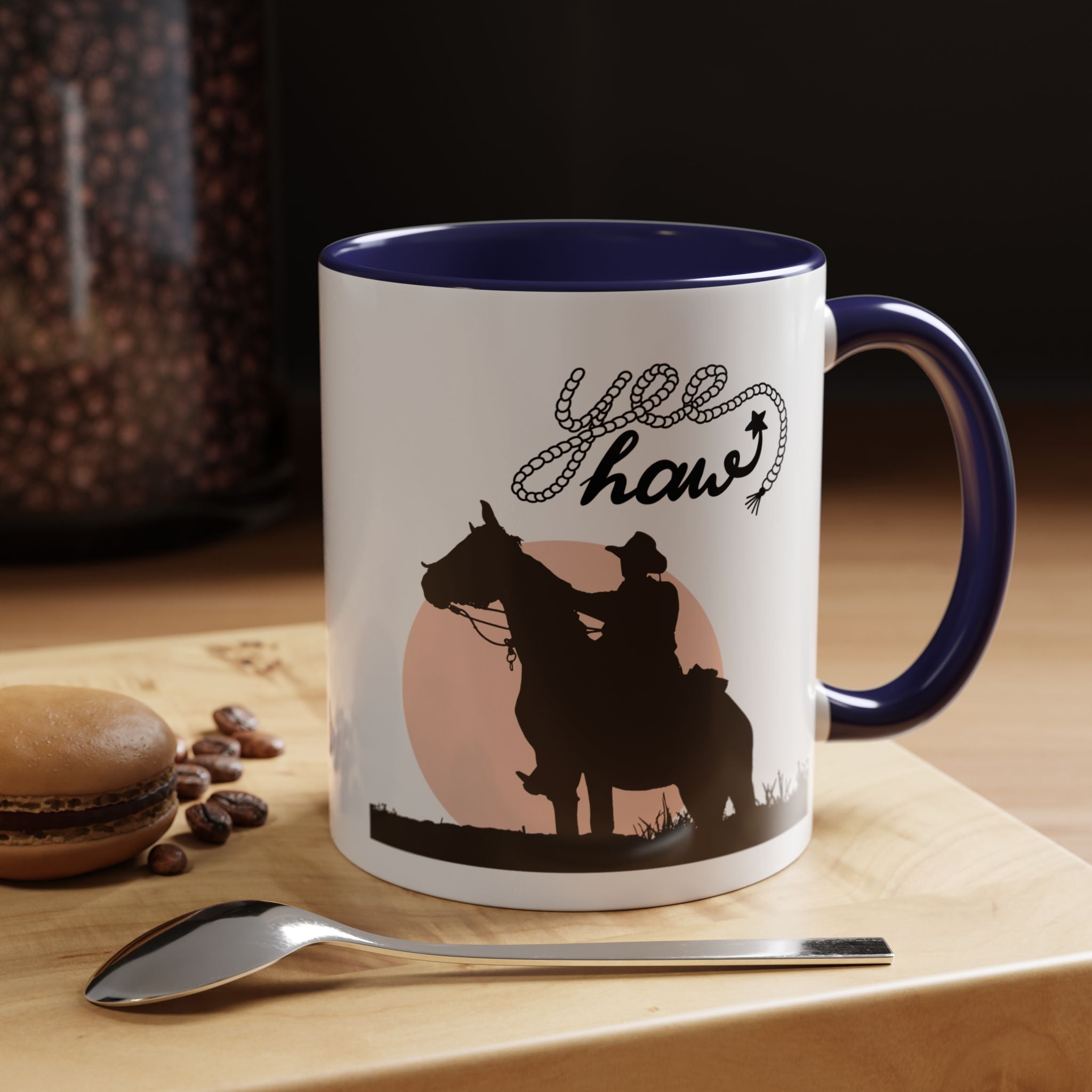 Cowboy Coffee Mug – Yee Haw, Western Decor, Gift for Horse Lovers, Rustic Tea Cup, Unique Rancher Present
