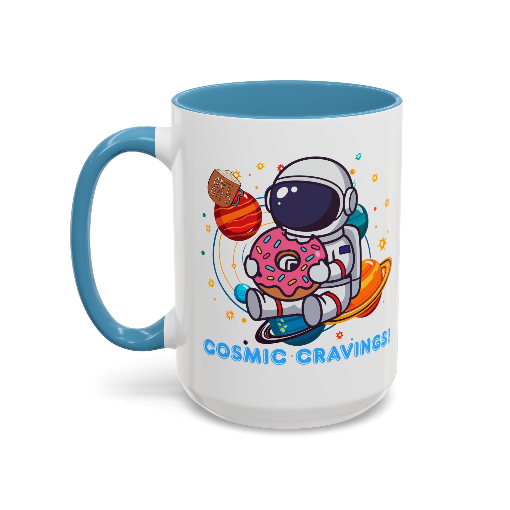 Cosmic Cravings Coffee Mug, Space-Themed Drinkware, Cute Astronaut Gift, Fun Kitchen Decor, Perfect for Space Lovers!