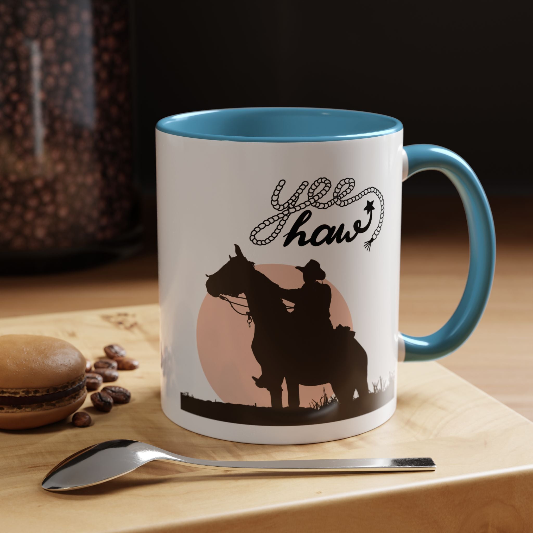 Cowboy Coffee Mug – Yee Haw, Western Decor, Gift for Horse Lovers, Rustic Tea Cup, Unique Rancher Present