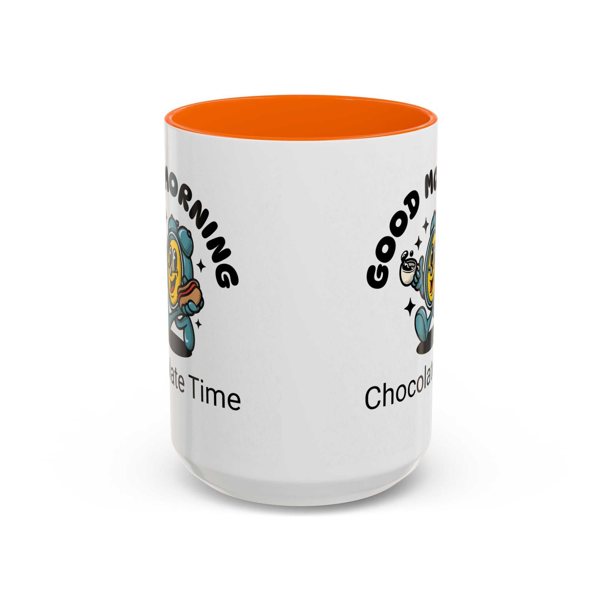 Cheerful Accent Coffee Mug, Good Morning Mug, Hot Beverage Cup, Chocolate Time Gift, Fun Kitchen Decor