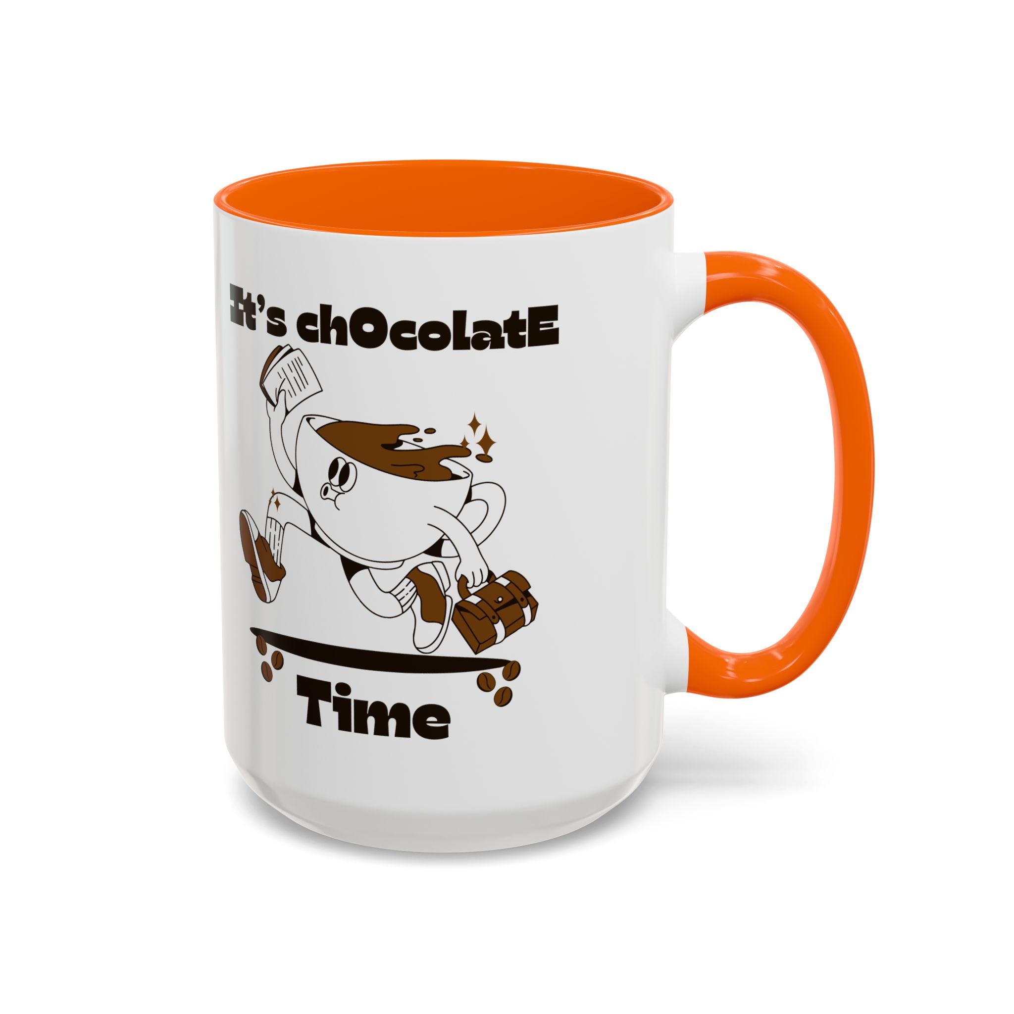 Chocolate Time Coffee Mug, Skateboard Mug, Gift for Coffee Lovers, Fun Mug for Hot Cocoa, Unique Mug for Birthdays, Cute Kitchen Decor