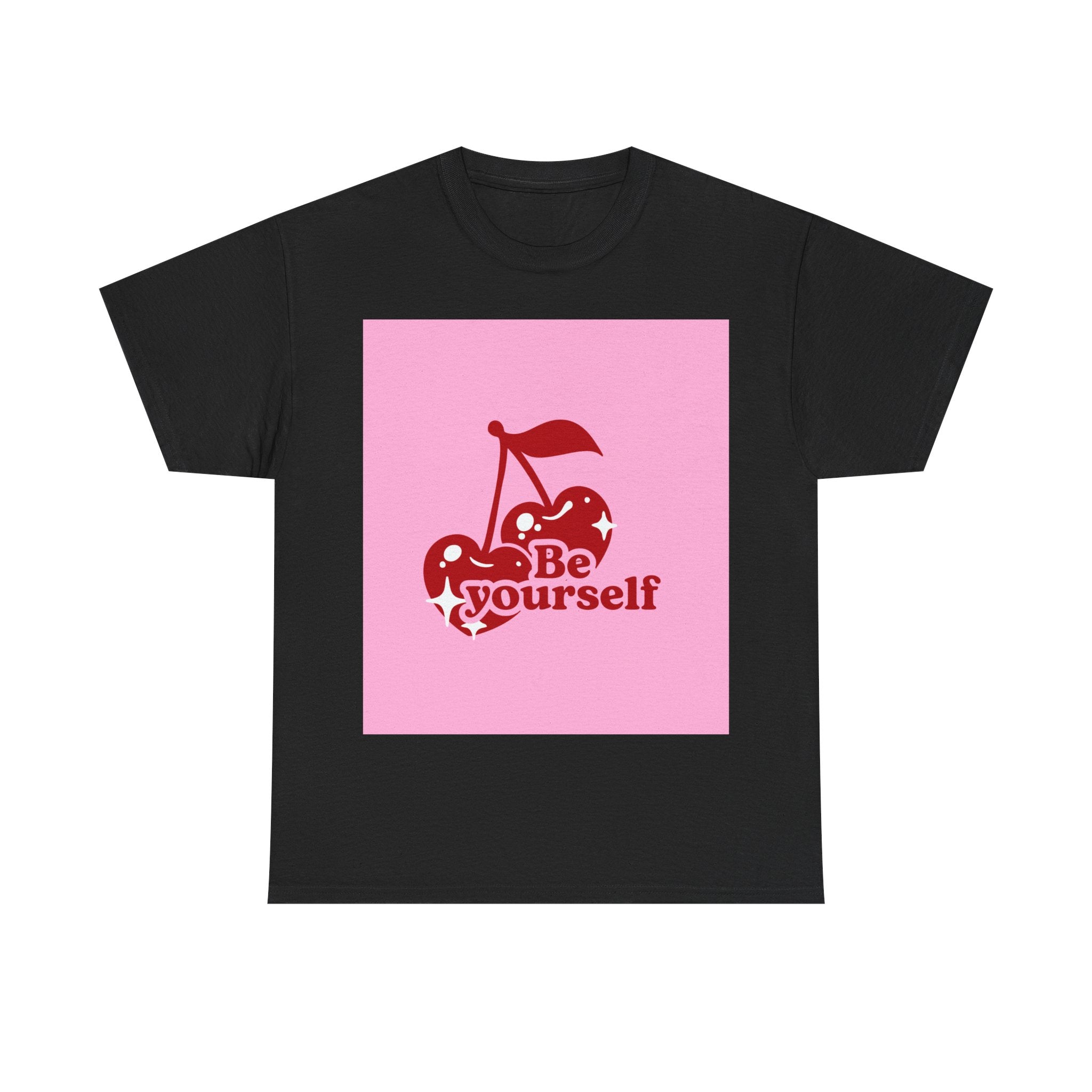Be Yourself Cherry Graphic Tee, Unisex Cotton T-Shirt, Casual Wear, Gift for Friends, Positive Vibes, Ideal for Summer
