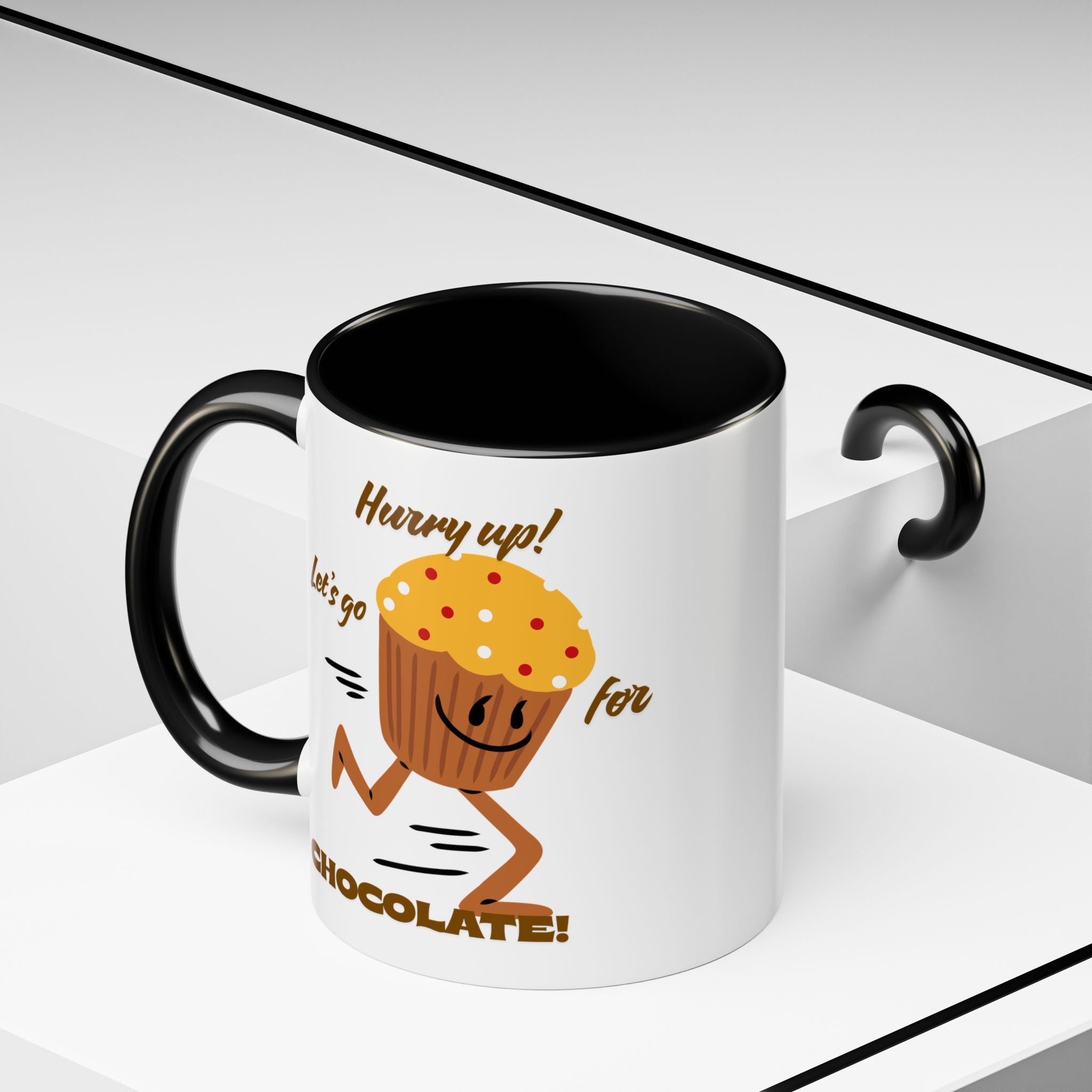 Chocolate Lover's Accent Coffee Mug - Fun Mug for Coffee, Gift for Bakers, Cute Kitchen Decor, Dessert Enthusiast