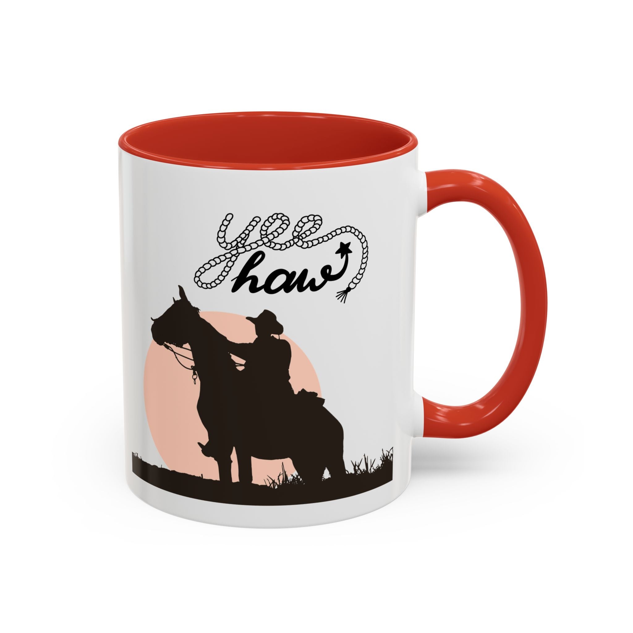 Cowboy Coffee Mug – Yee Haw, Western Decor, Gift for Horse Lovers, Rustic Tea Cup, Unique Rancher Present