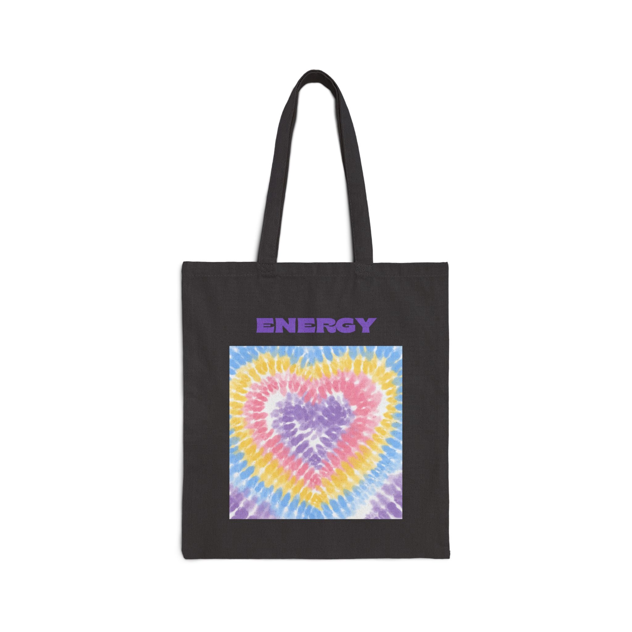 Energy Tie-Dye Cotton Canvas Tote Bag | Eco-Friendly Shopping, Beach, Gym, Gift