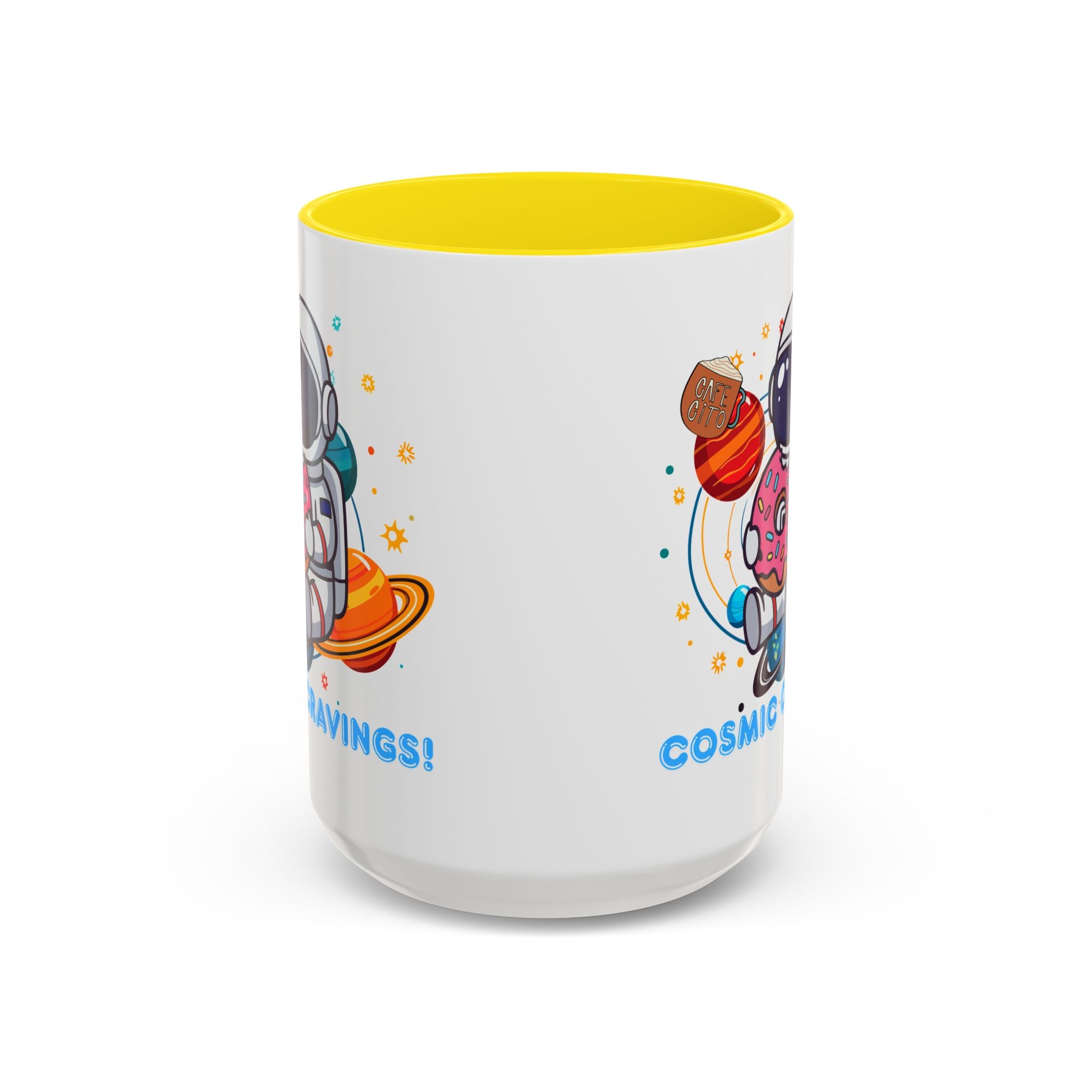 Cosmic Cravings Coffee Mug, Space-Themed Drinkware, Cute Astronaut Gift, Fun Kitchen Decor, Perfect for Space Lovers!