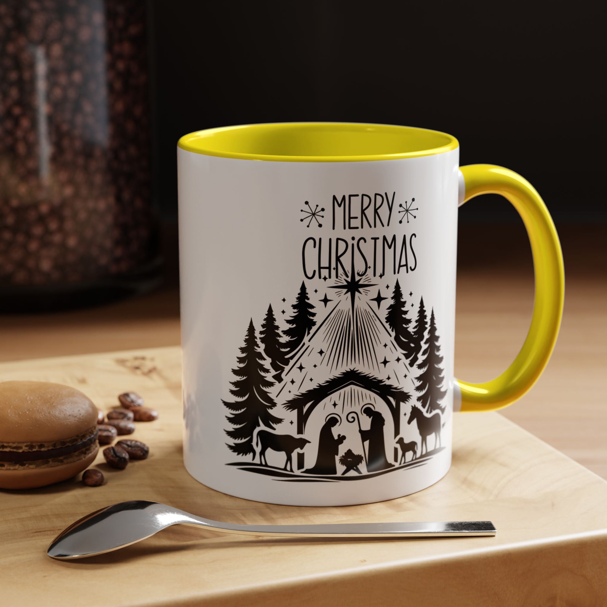 Cozy Holiday Coffee Mug, Winter Beverage Cup for Christmas, Gift for Nature Lovers, Camping Mug, Rustic Home Decor, Festive Drinkware