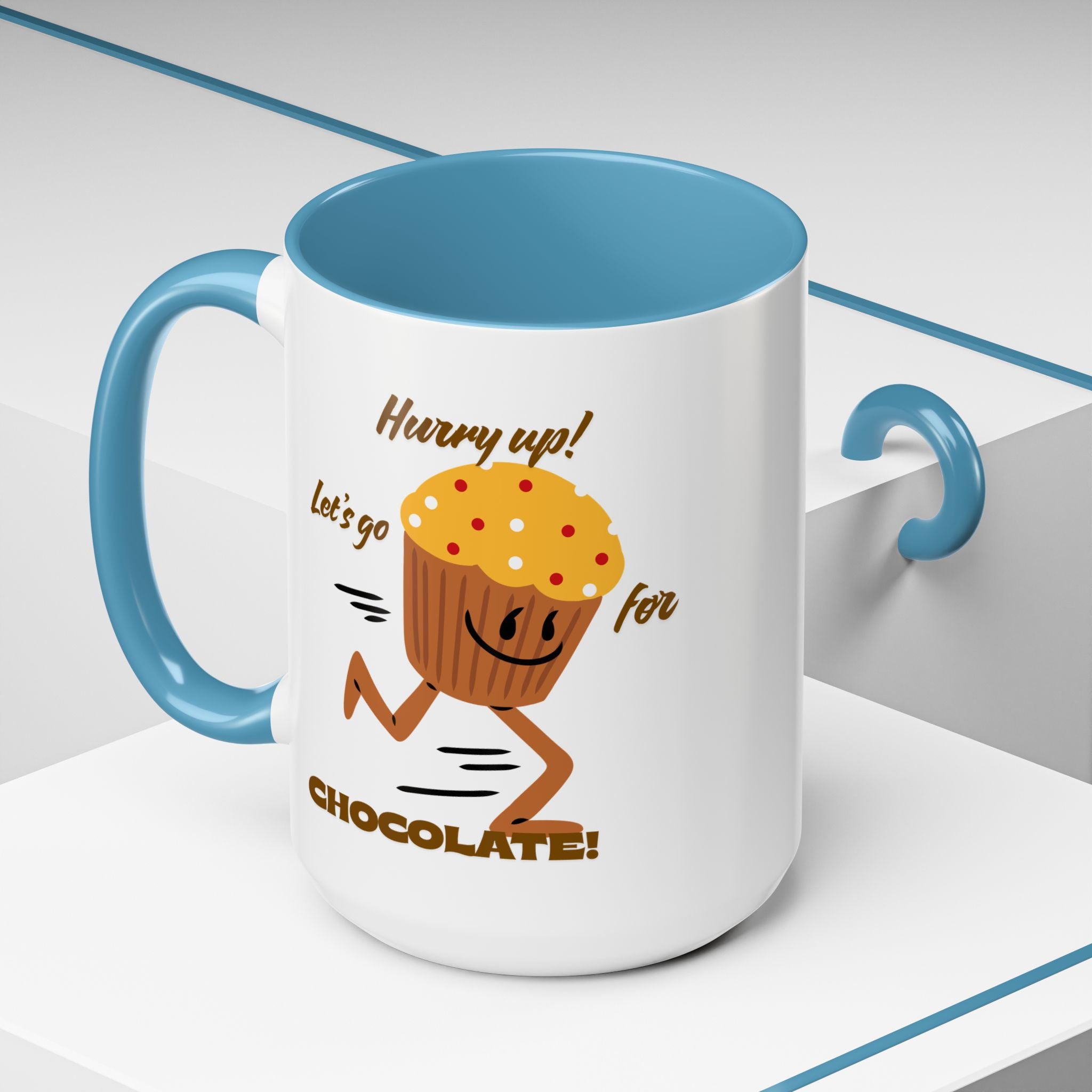 Chocolate Lover's Accent Coffee Mug - Fun Mug for Coffee, Gift for Bakers, Cute Kitchen Decor, Dessert Enthusiast