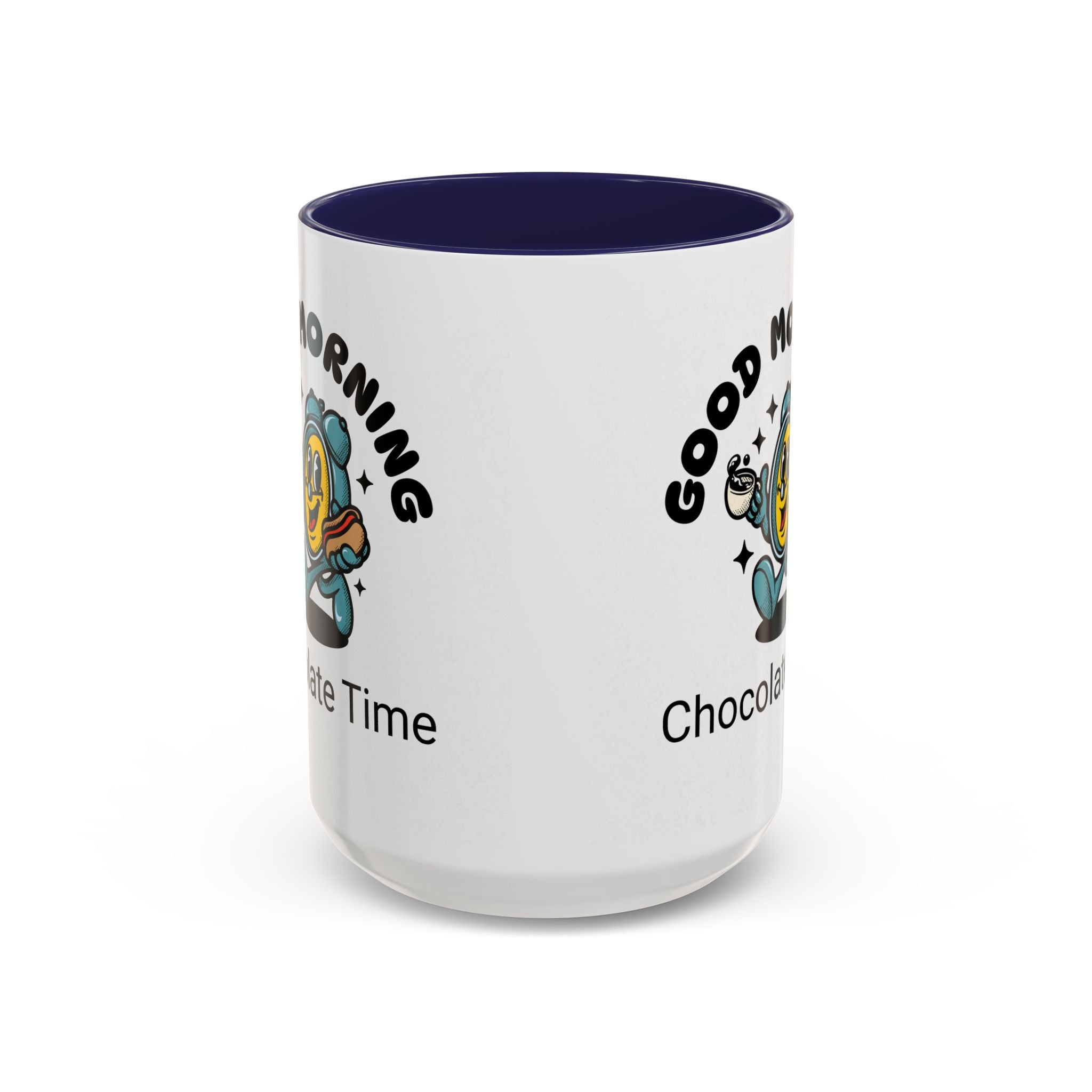 Cheerful Accent Coffee Mug, Good Morning Mug, Hot Beverage Cup, Chocolate Time Gift, Fun Kitchen Decor