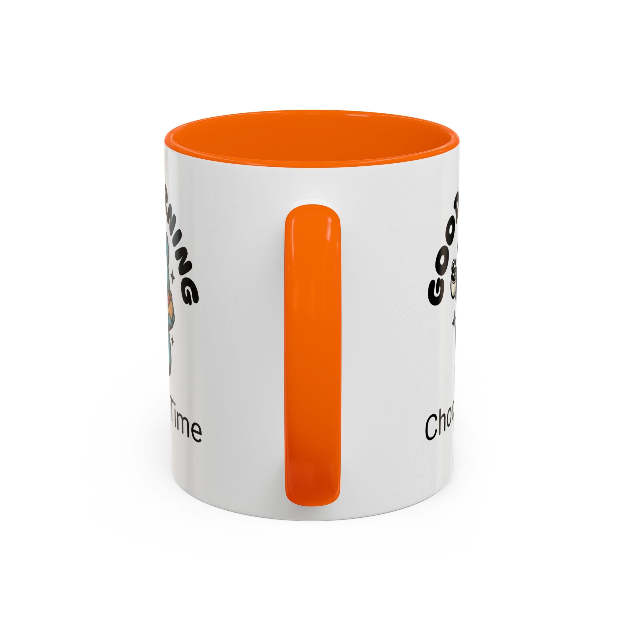 Cheerful Accent Coffee Mug, Good Morning Mug, Hot Beverage Cup, Chocolate Time Gift, Fun Kitchen Decor