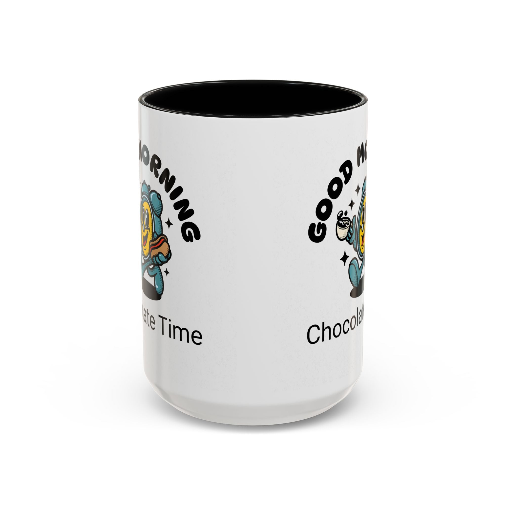 Cheerful Accent Coffee Mug, Good Morning Mug, Hot Beverage Cup, Chocolate Time Gift, Fun Kitchen Decor