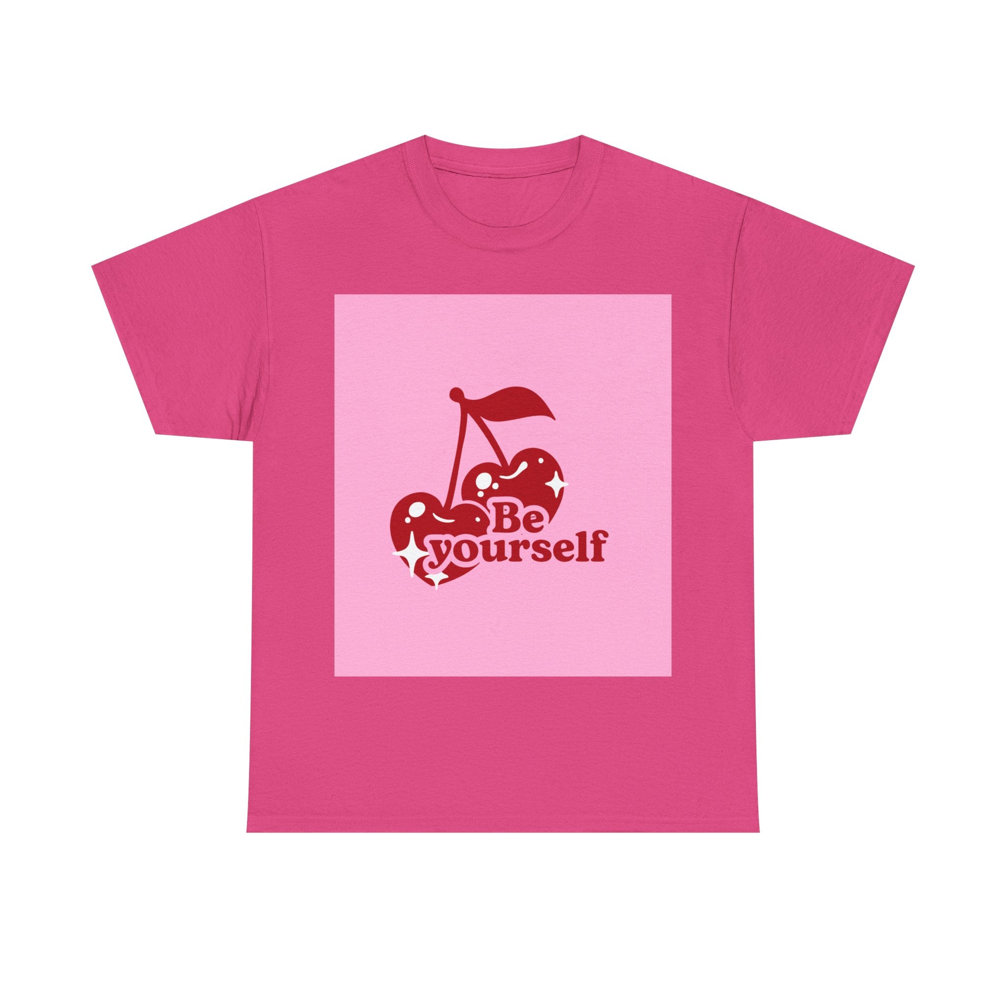 Be Yourself Cherry Graphic Tee, Unisex Cotton T-Shirt, Casual Wear, Gift for Friends, Positive Vibes, Ideal for Summer