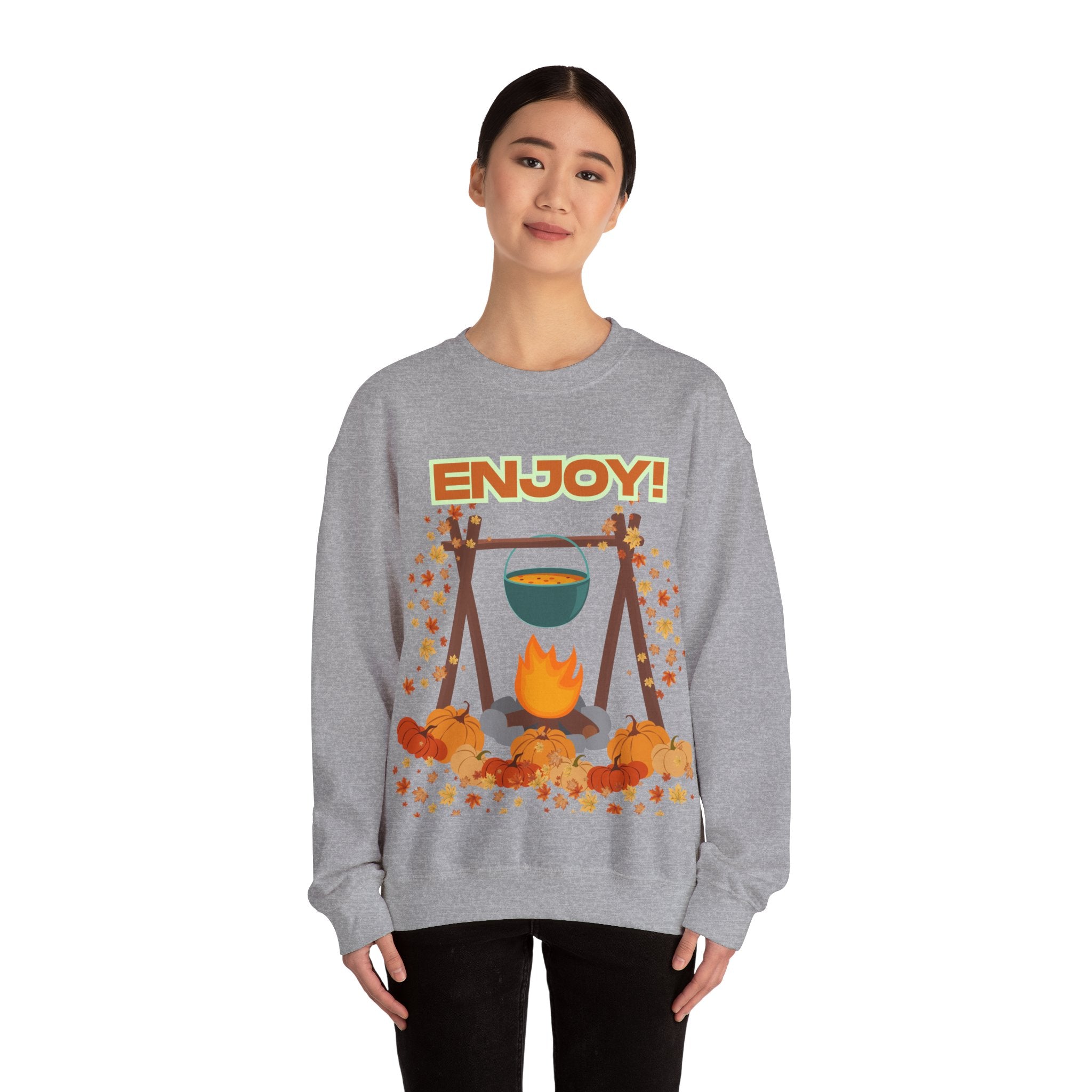 Cozy Campfire Sweatshirt, Fall Apparel, Autumn Outing Gear, Unisex Crewneck, Chill Vibes, Perfect for Bonfires, Thanksgiving